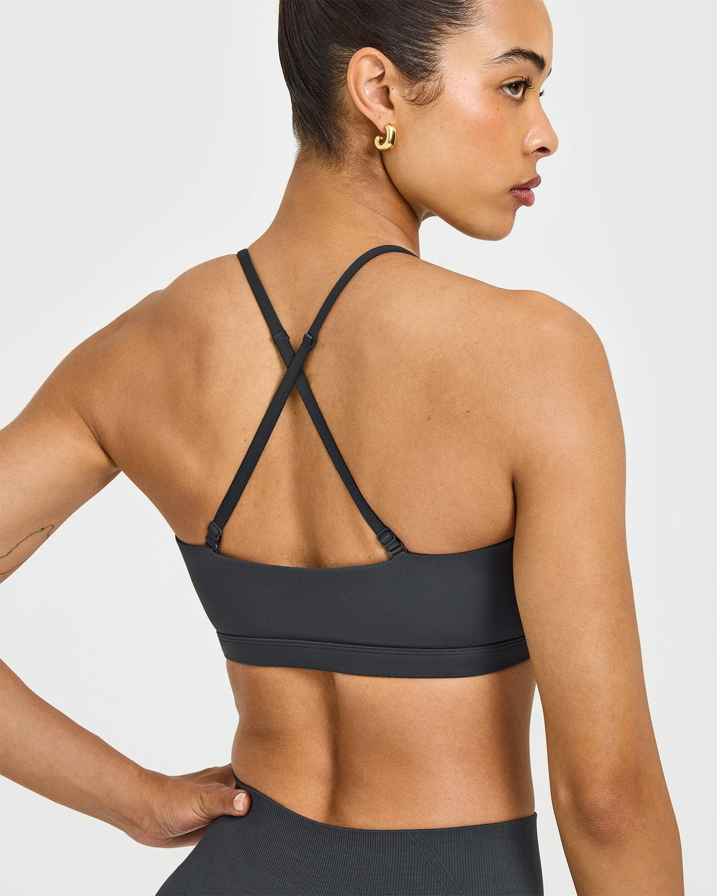 EasyLift™ Multi Way Bandeau Bralette with White Logo | Coal - Image 4