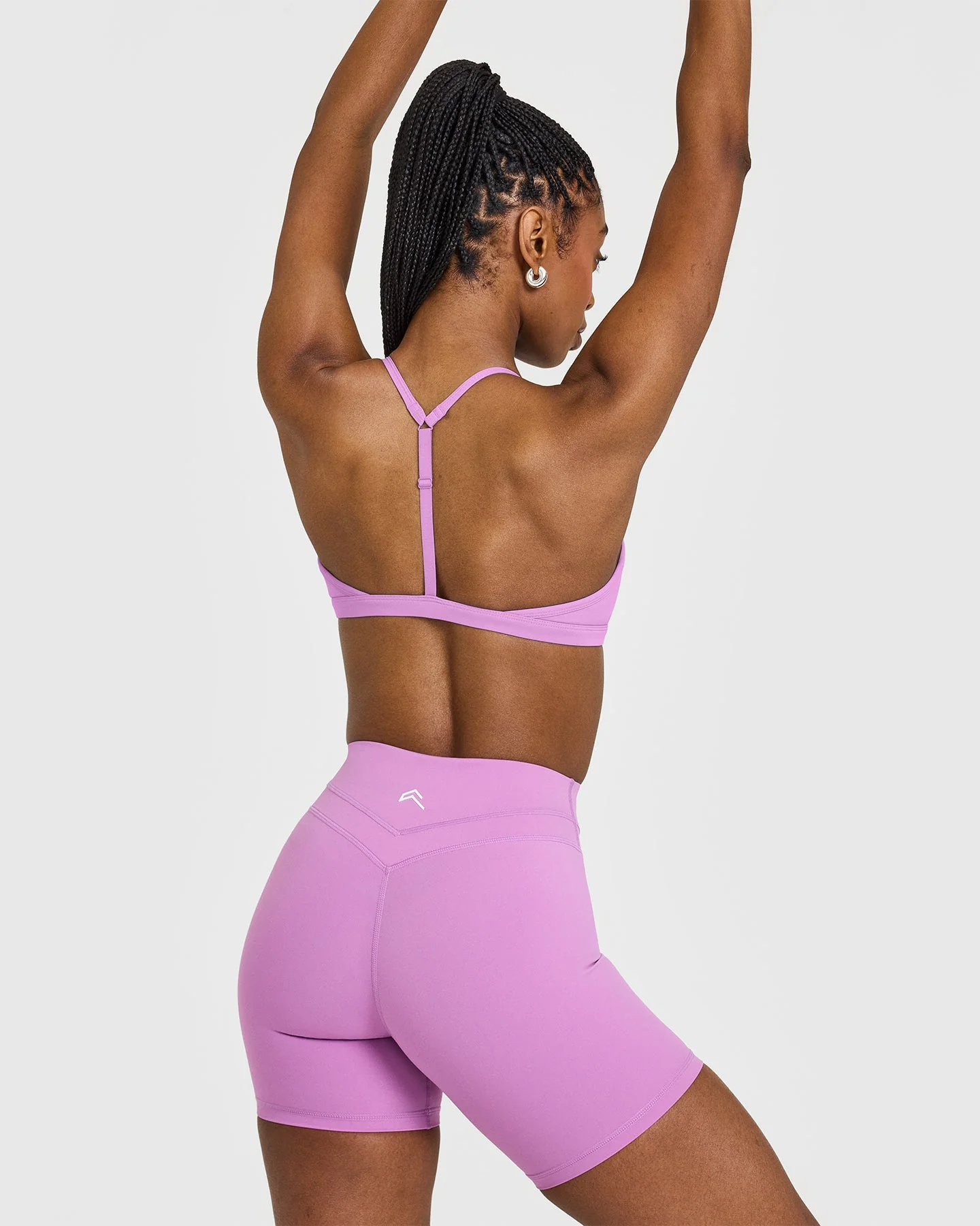 EasyLift™ Ultra Minimal V Neck Bralette with White Logo | Orchid Purple - Image 2