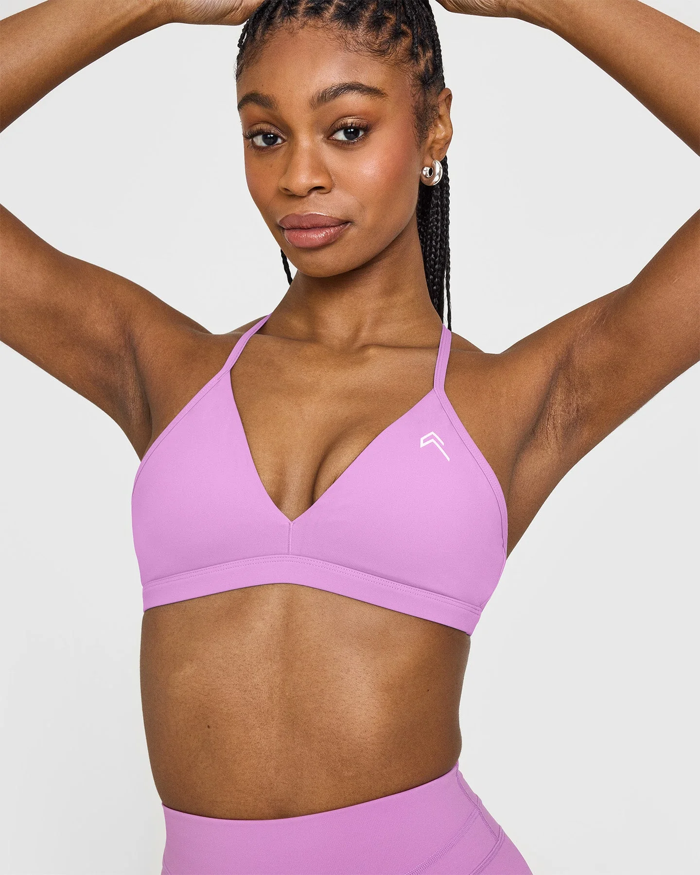 EasyLift™ Ultra Minimal V Neck Bralette with White Logo | Orchid Purple - Image 4