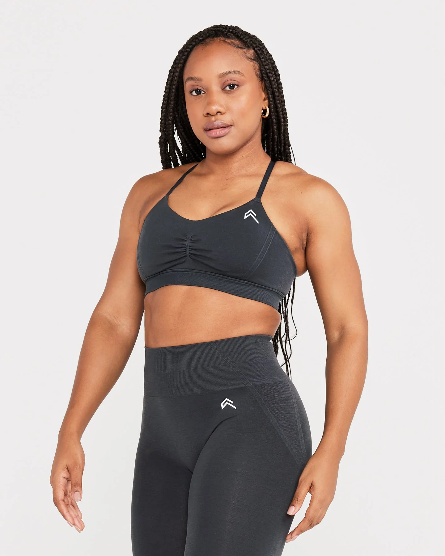 EffortlessLift™ Micro Bralette with White Logo | Coal - Image 3