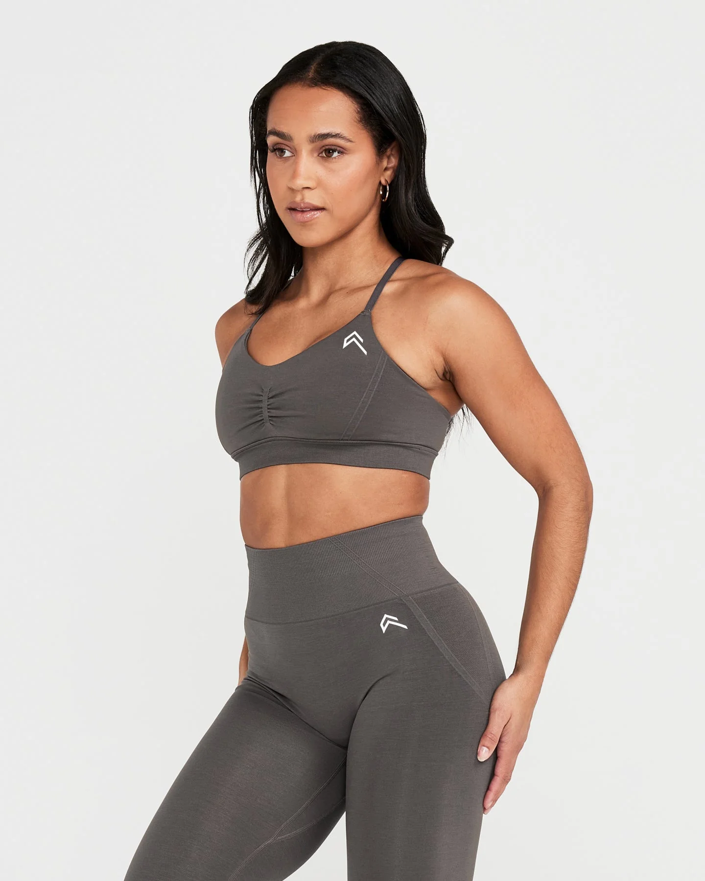 EffortlessLift™ Micro Bralette with White Logo | Deep Taupe - Image 3
