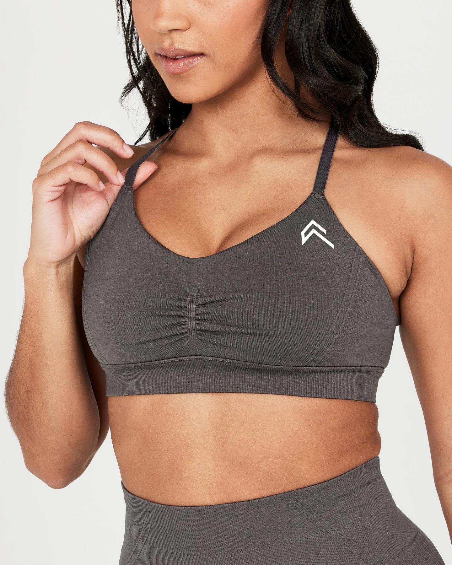 EffortlessLift™ Micro Bralette with White Logo | Deep Taupe - Image 4
