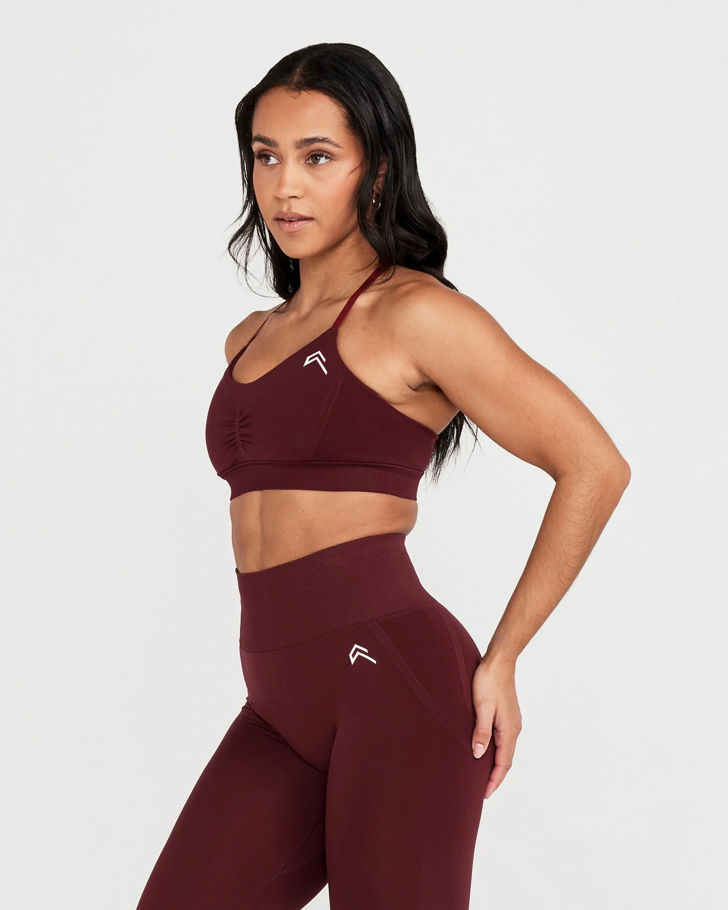 EffortlessLift™ Micro Bralette with White Logo | Rosewood - Image 3