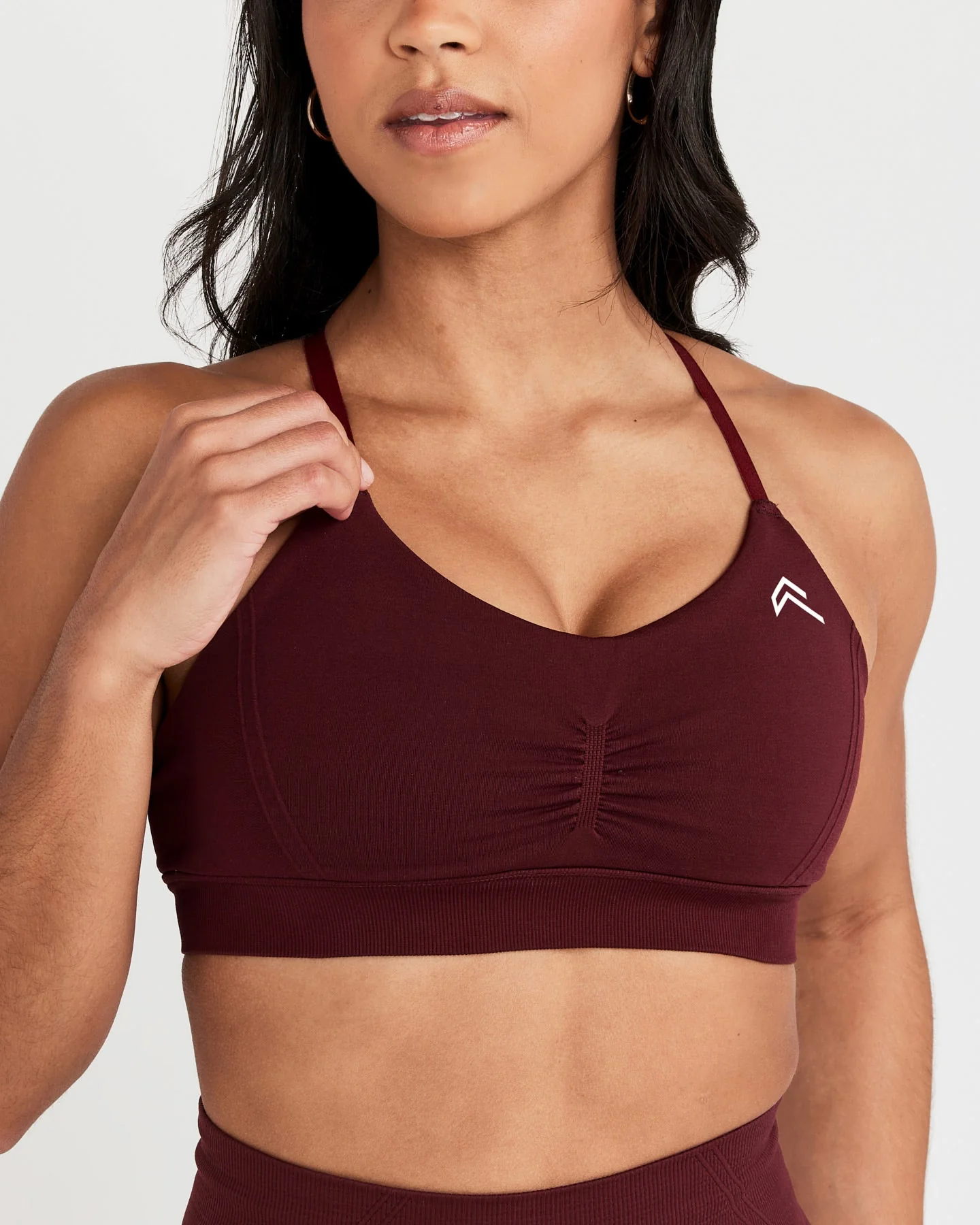 EffortlessLift™ Micro Bralette with White Logo | Rosewood - Image 4