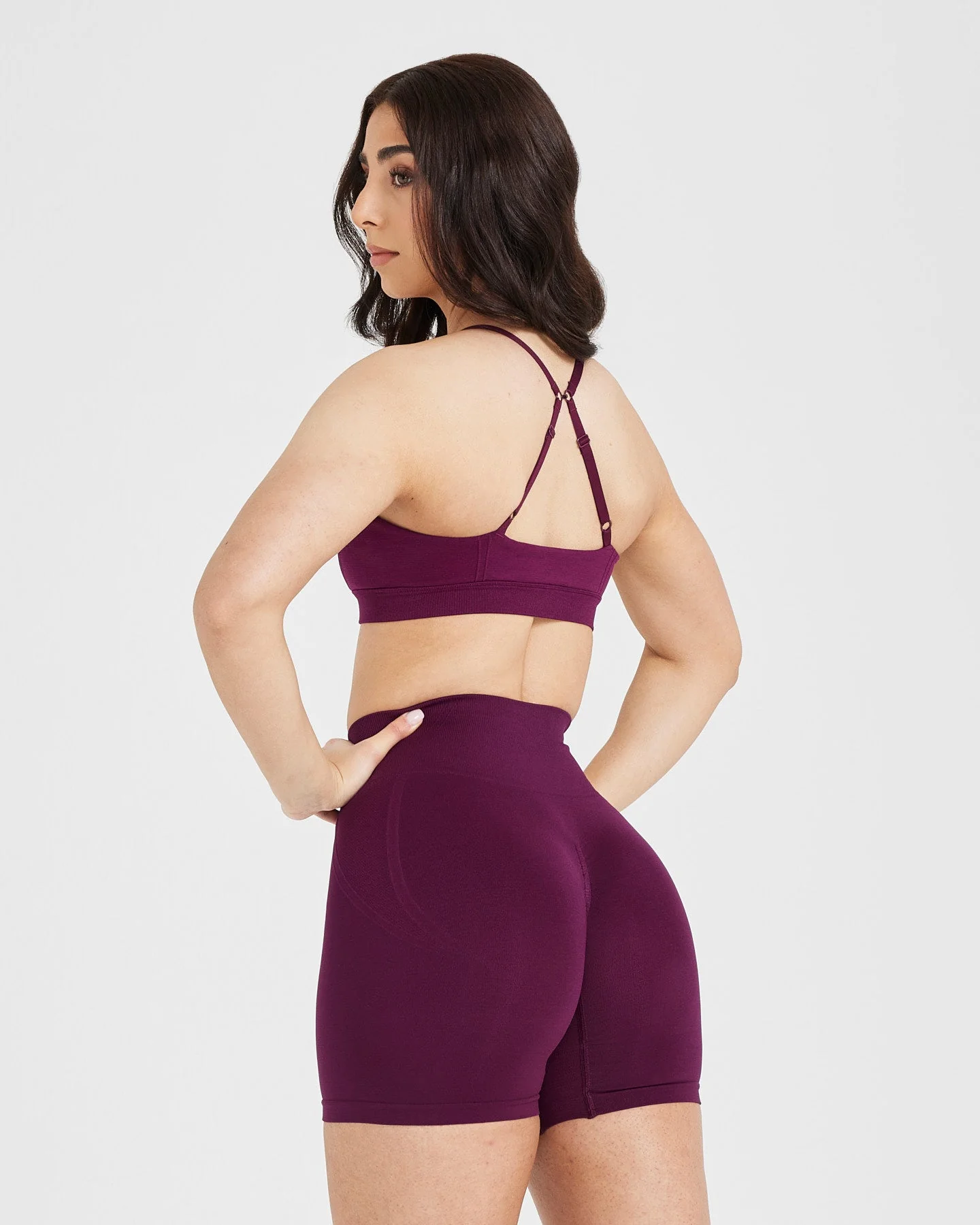 EffortlessLift™ Micro Bralette with White Logo | Ripe Fig - Image 2