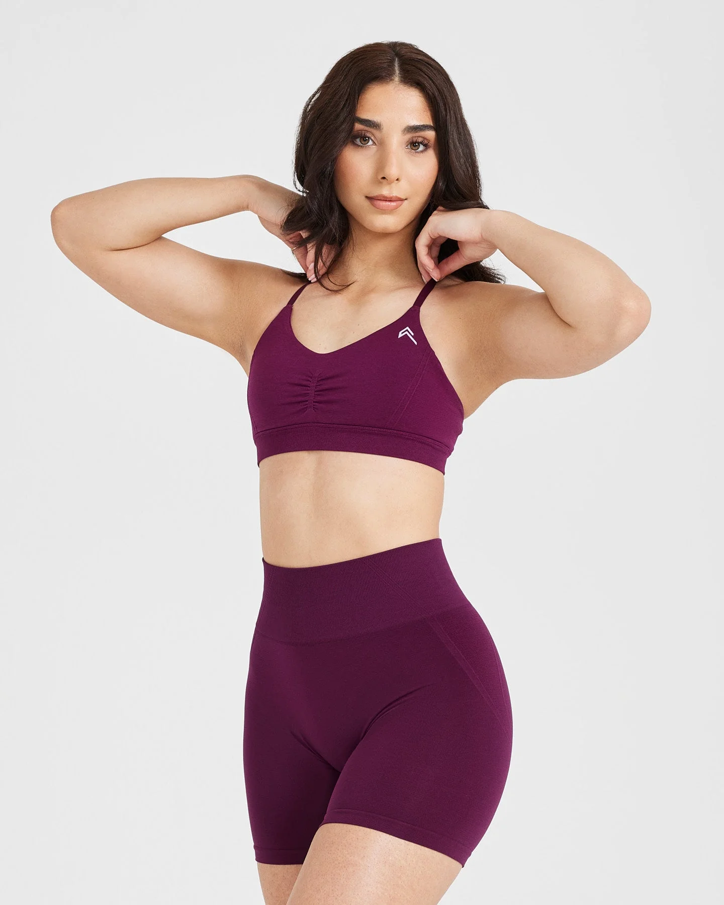 EffortlessLift™ Micro Bralette with White Logo | Ripe Fig - Image 3