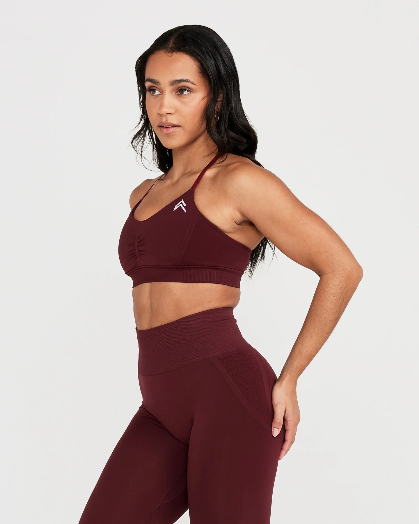 EffortlessLift™ Micro Bralette with White Logo | Rosewood - Image 3