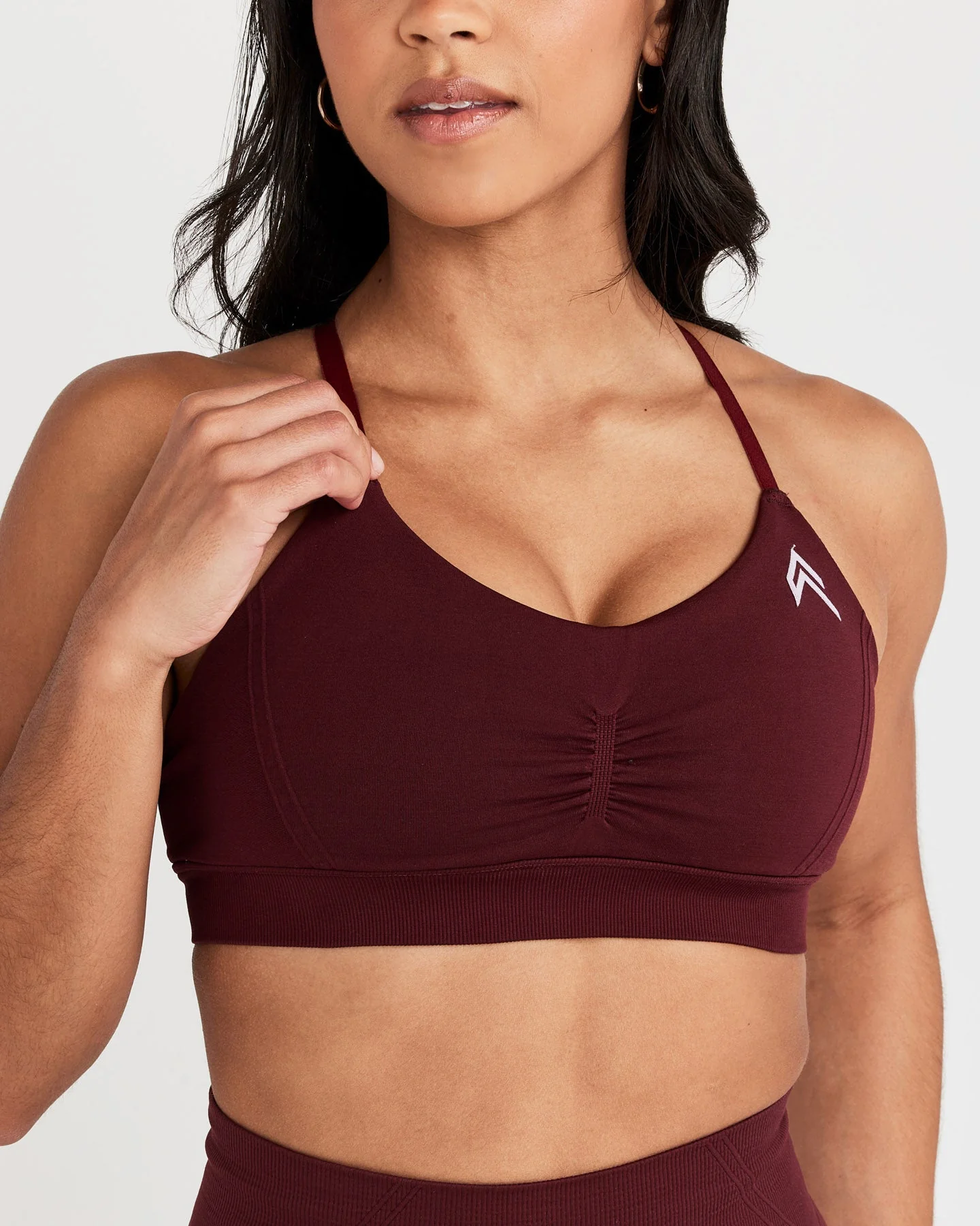 EffortlessLift™ Micro Bralette with White Logo | Rosewood - Image 4
