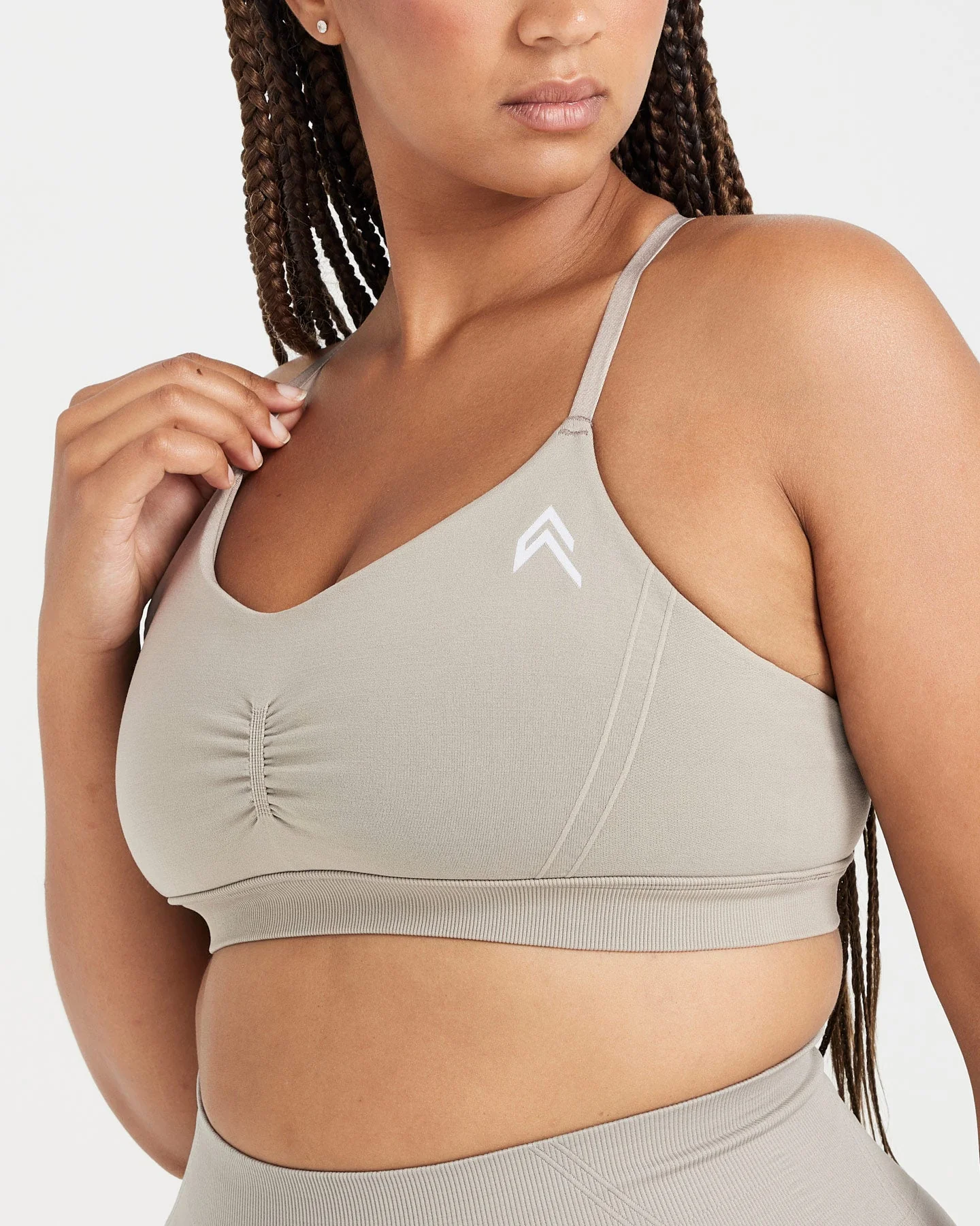 EffortlessLift™ Micro Bralette with White Logo | Warm Sand - Image 4