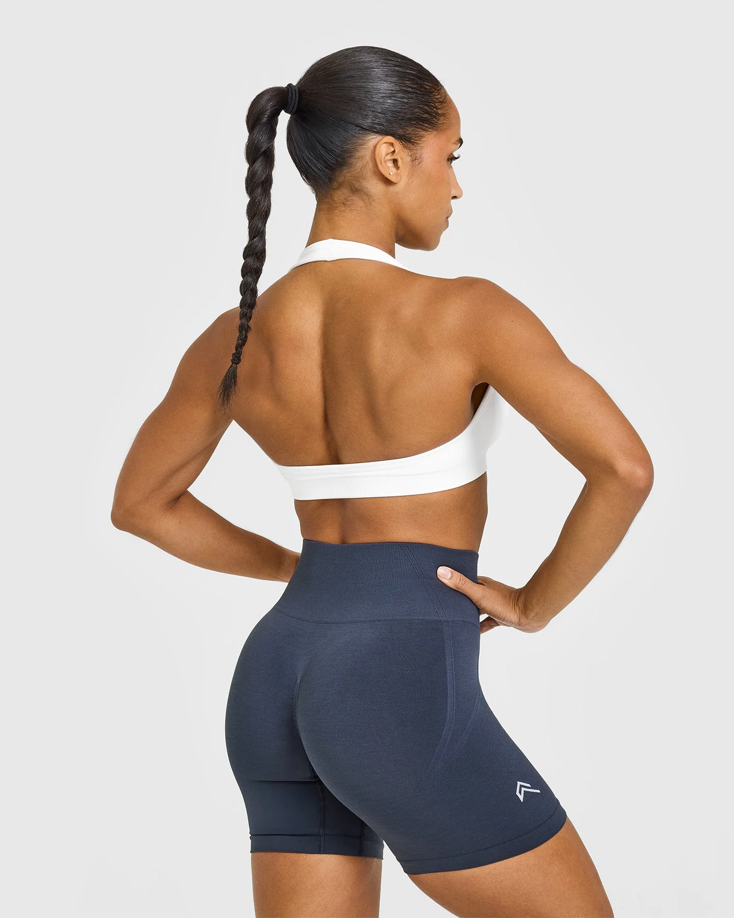 EffortlessLift™ Seamless Halter Neck Sports Bra | White - Image 2