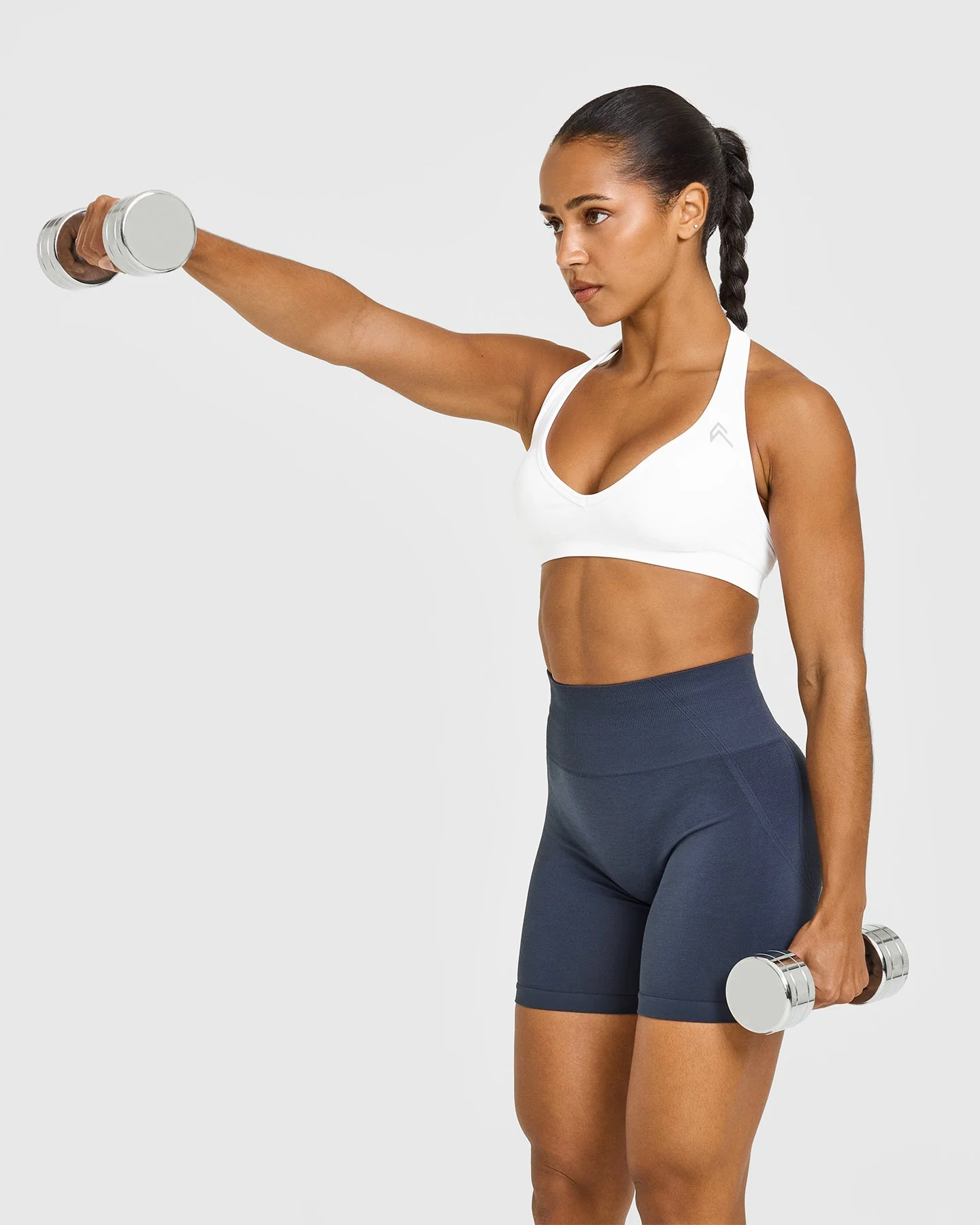 EffortlessLift™ Seamless Halter Neck Sports Bra | White - Image 6
