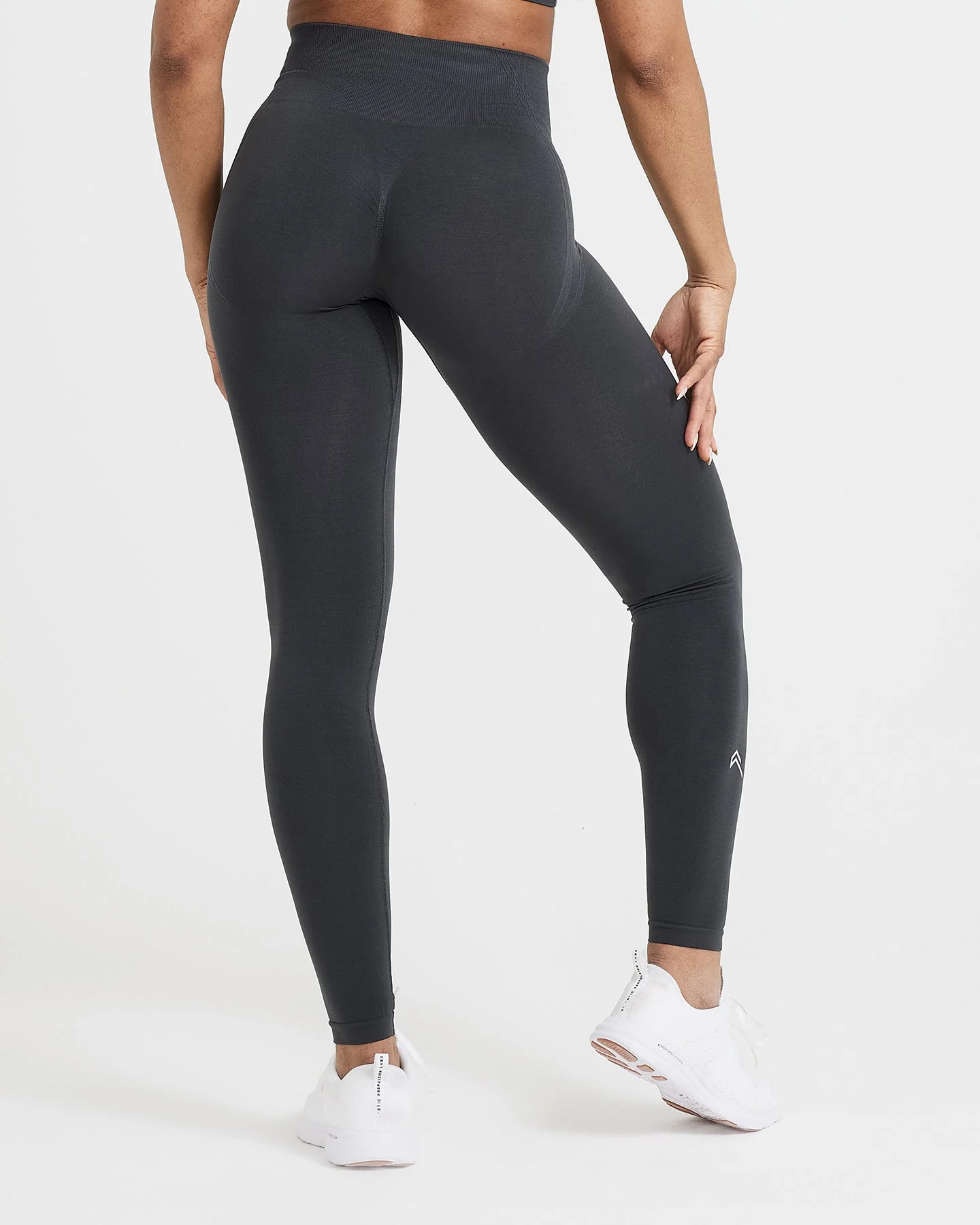 EffortlessLift™ Seamless Leggings with White Logo | Coal - Image 2