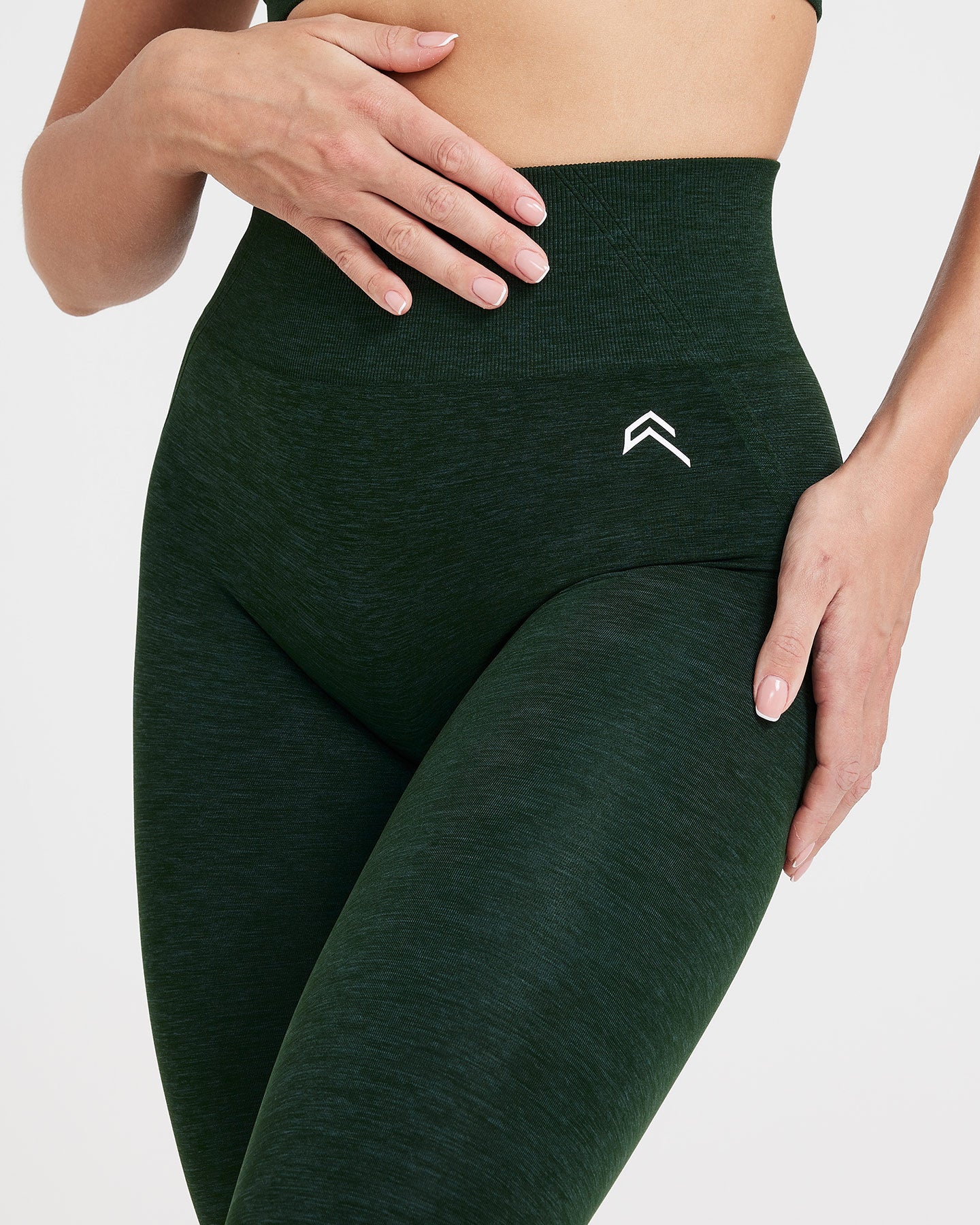 EffortlessLift™ Seamless Leggings with White Logo | Evergreen - Image 4