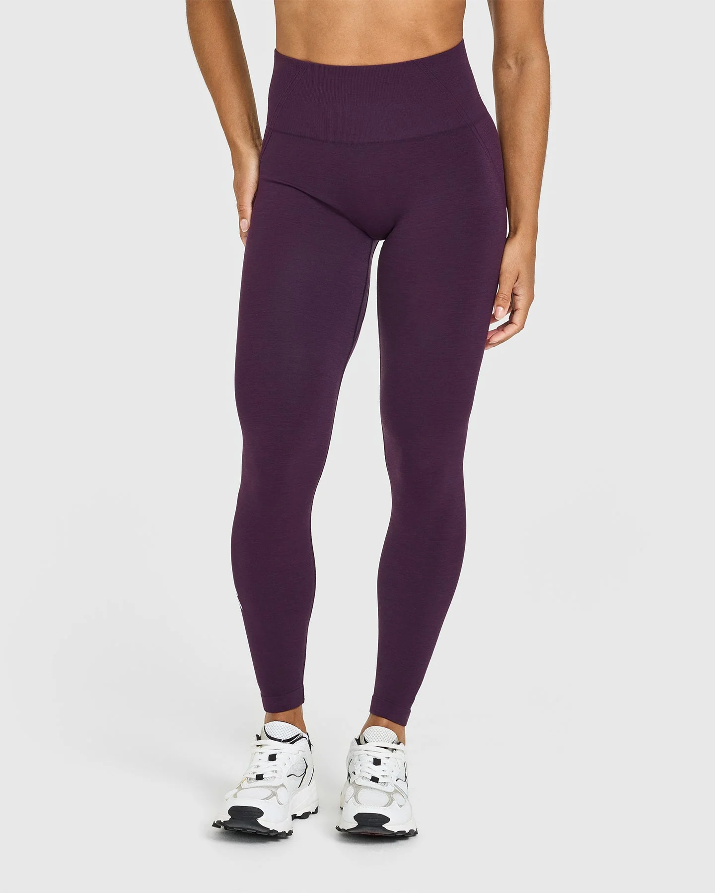 EffortlessLift™ Seamless Leggings with White Logo | Blackberry Purple - Image 6