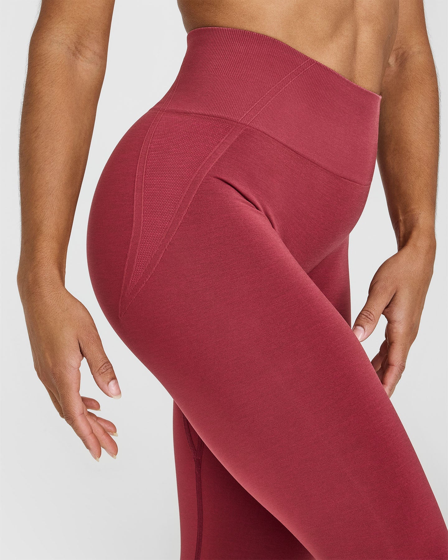 EffortlessLift™ Seamless Leggings with White Logo | Burnt Cherry - Image 4