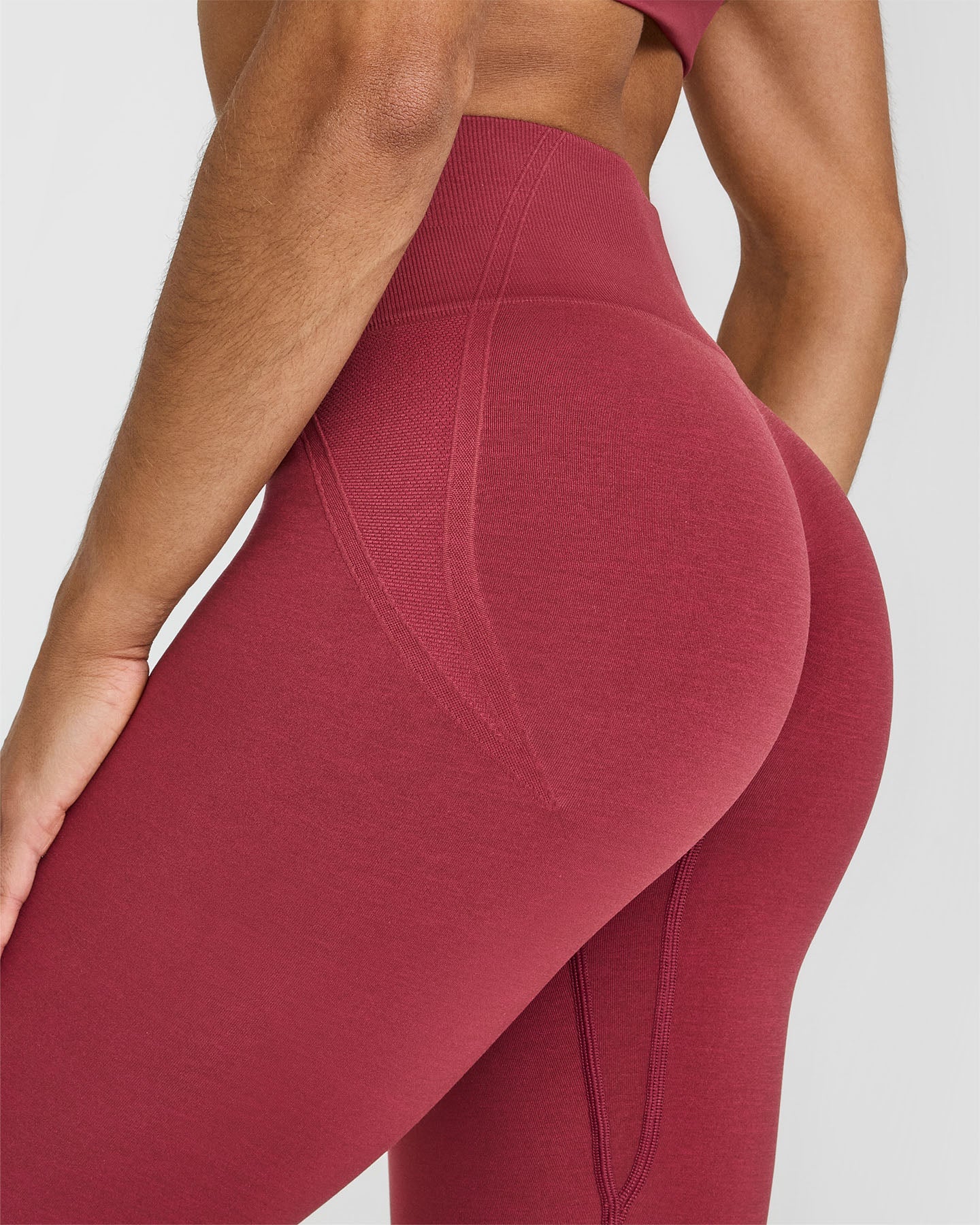 EffortlessLift™ Seamless Leggings with White Logo | Burnt Cherry - Image 5