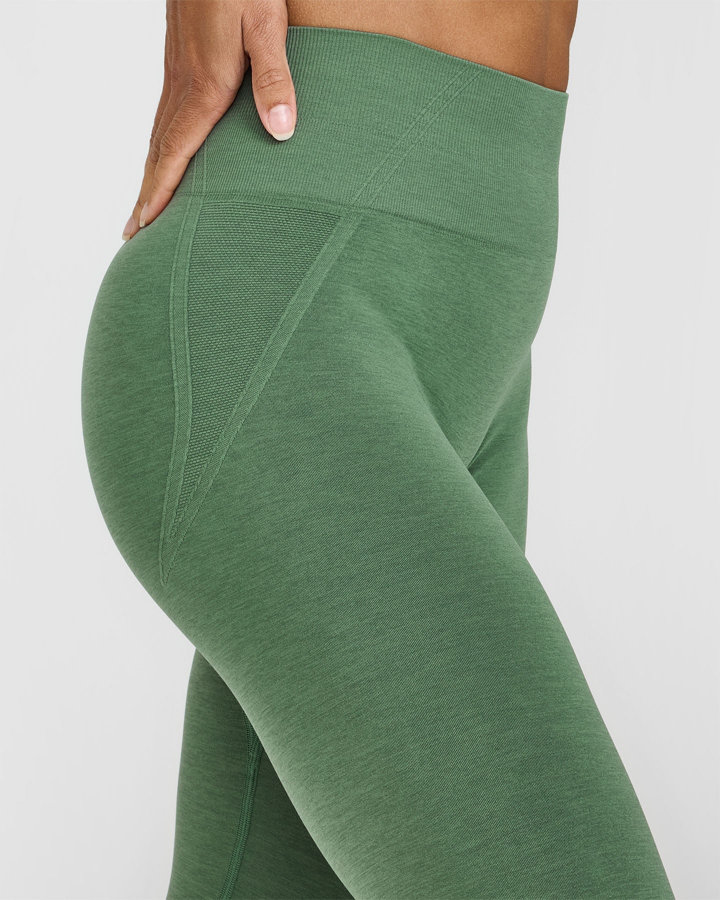 EffortlessLift™ Seamless Leggings with White Logo | Forest Green - Image 4