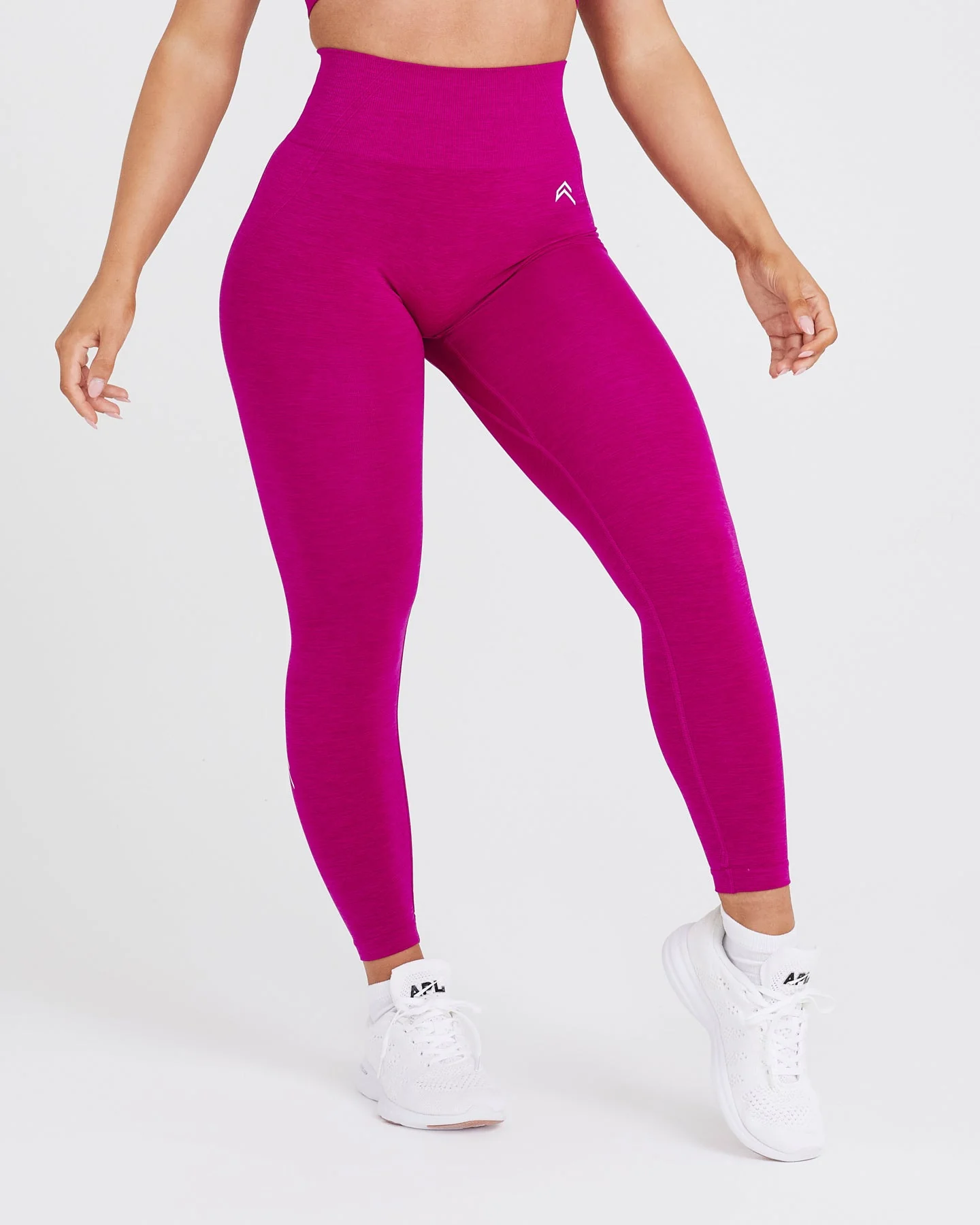 EffortlessLift™ Seamless Leggings with White Logo | Fuchsia