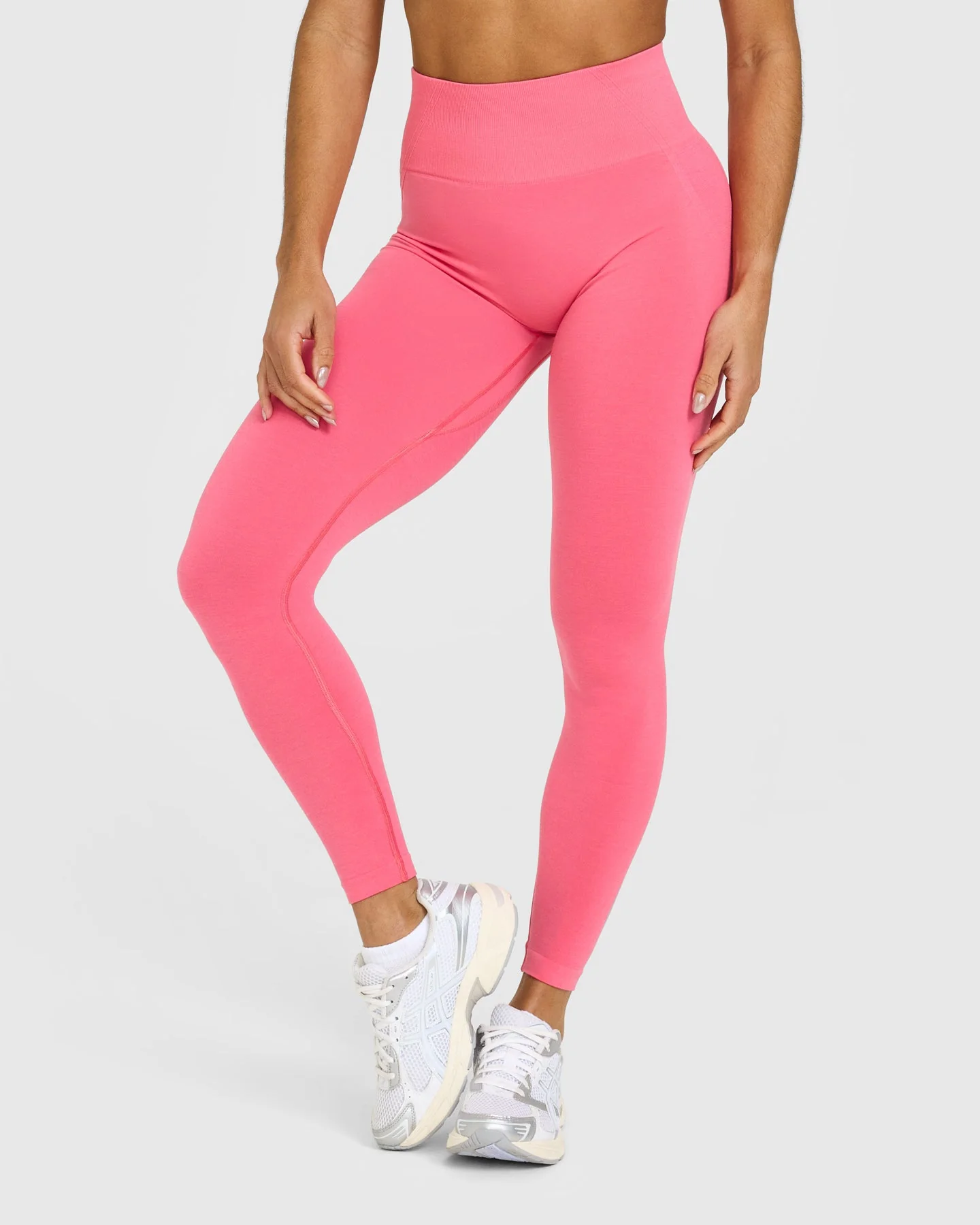 EffortlessLift™ Seamless Leggings with White Logo | Hot Girl Pink - Image 2