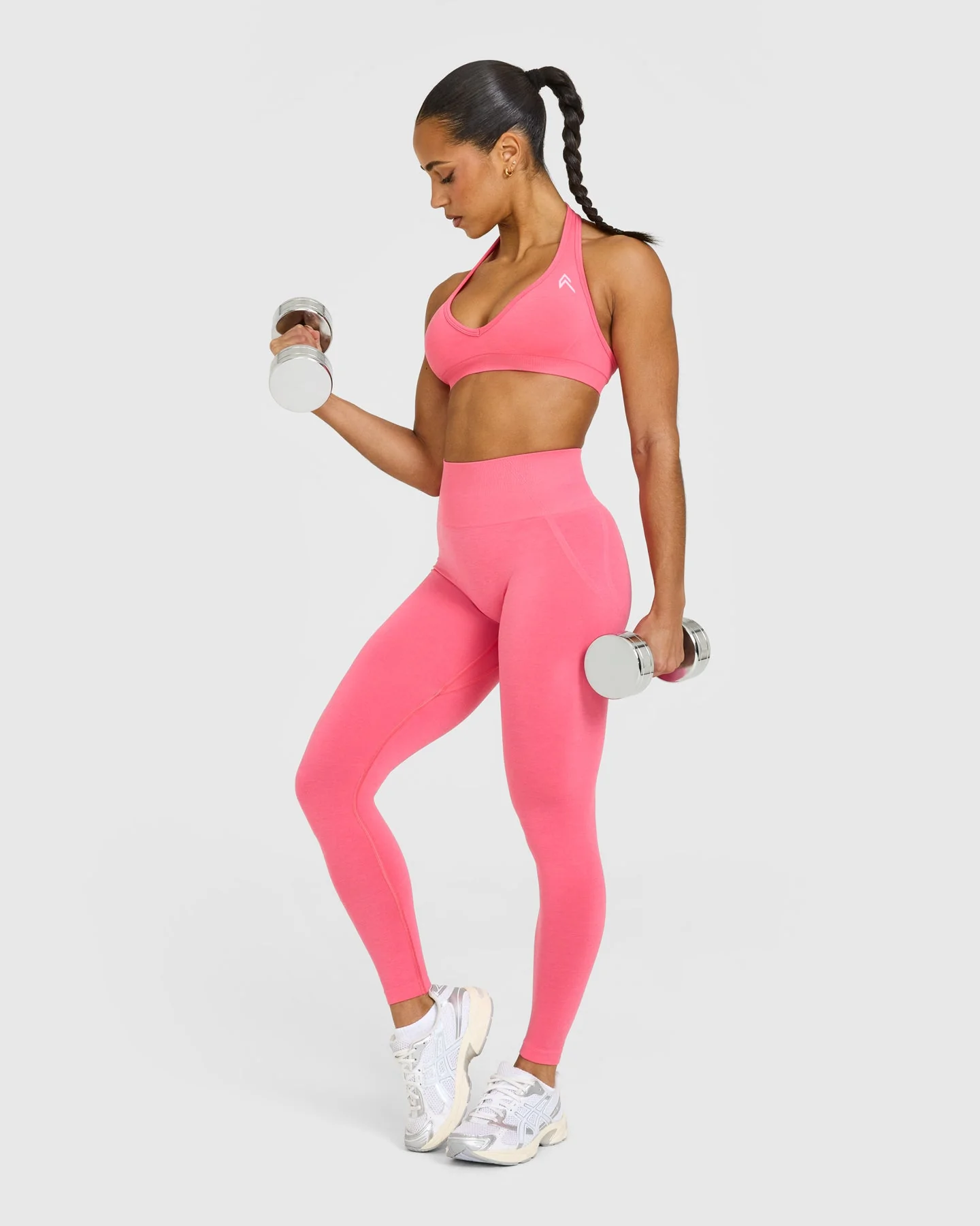 EffortlessLift™ Seamless Leggings with White Logo | Hot Girl Pink - Image 3