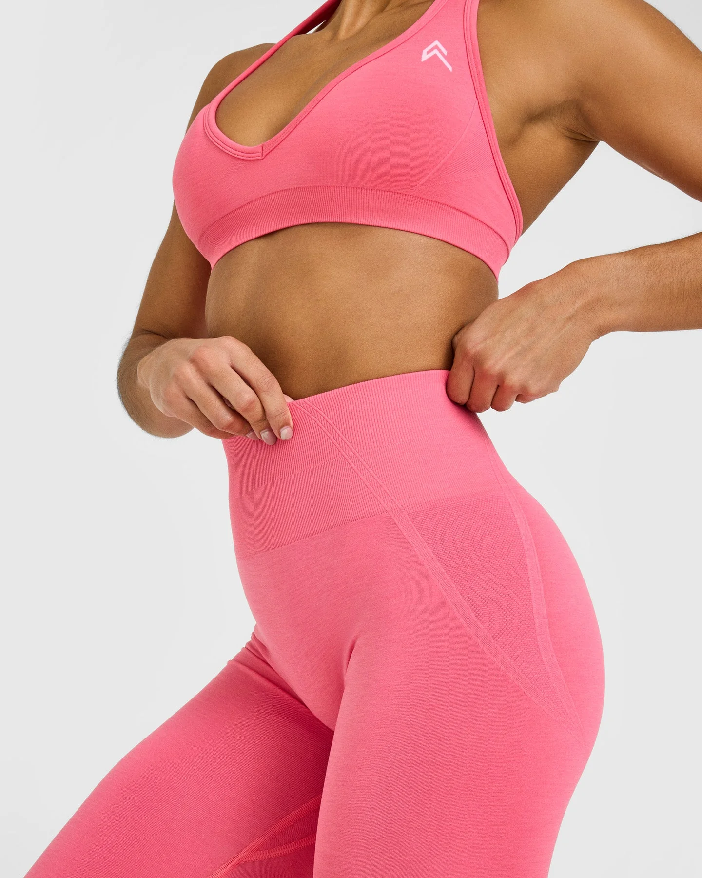 EffortlessLift™ Seamless Leggings with White Logo | Hot Girl Pink - Image 5