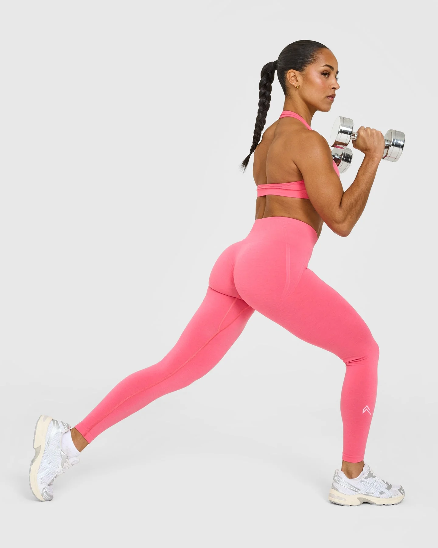 EffortlessLift™ Seamless Leggings with White Logo | Hot Girl Pink - Image 6
