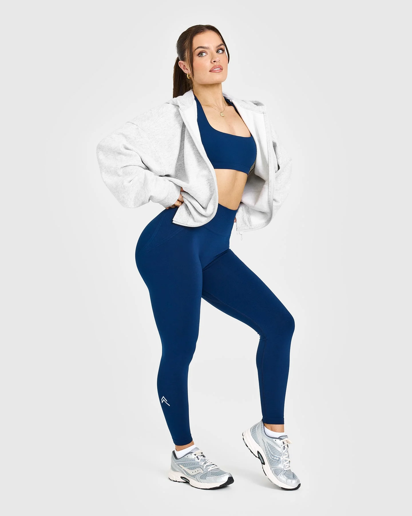 EffortlessLift™ Seamless Leggings with White Logo | Midnight - Image 6