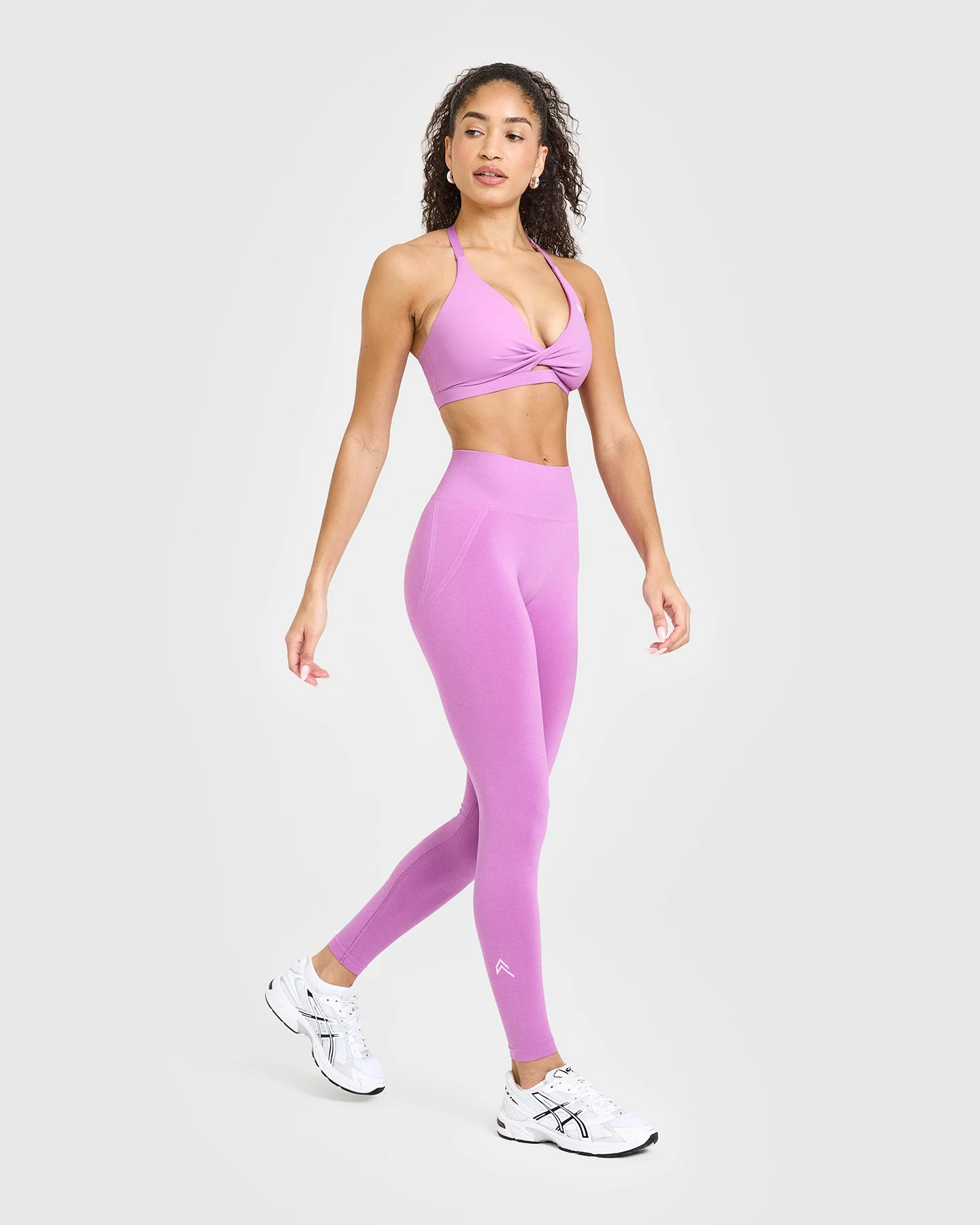 EffortlessLift™ Seamless Leggings with White Logo | Orchid Purple - Image 3