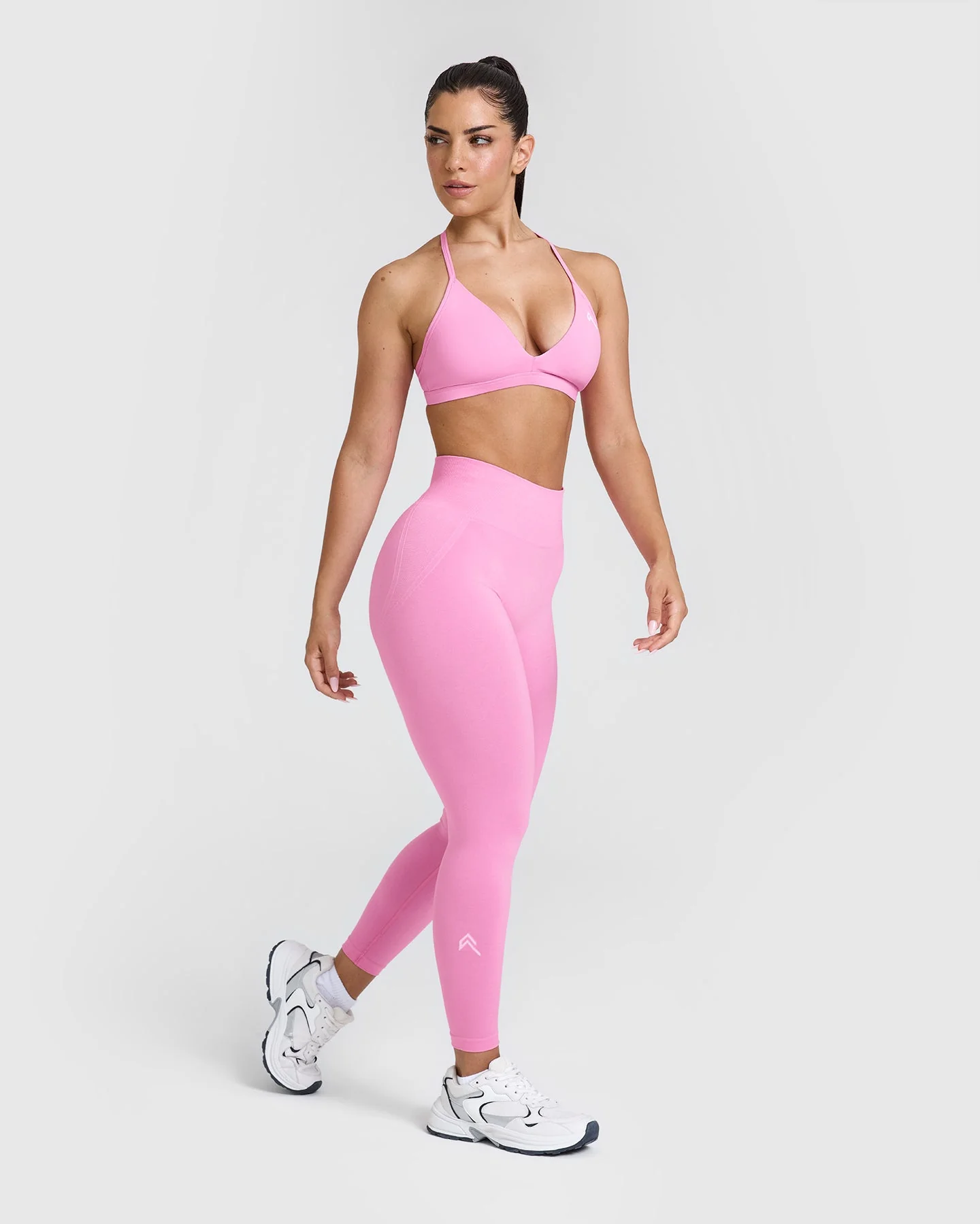 EffortlessLift™ Seamless Leggings with White Logo | Power Pink - Image 3