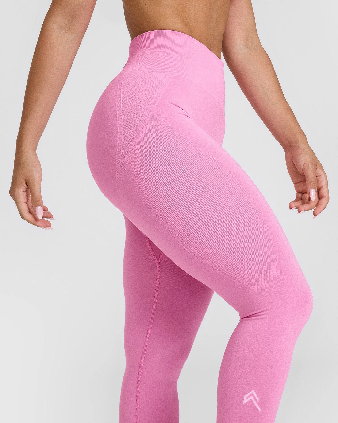 EffortlessLift™ Seamless Leggings with White Logo | Power Pink - Image 4