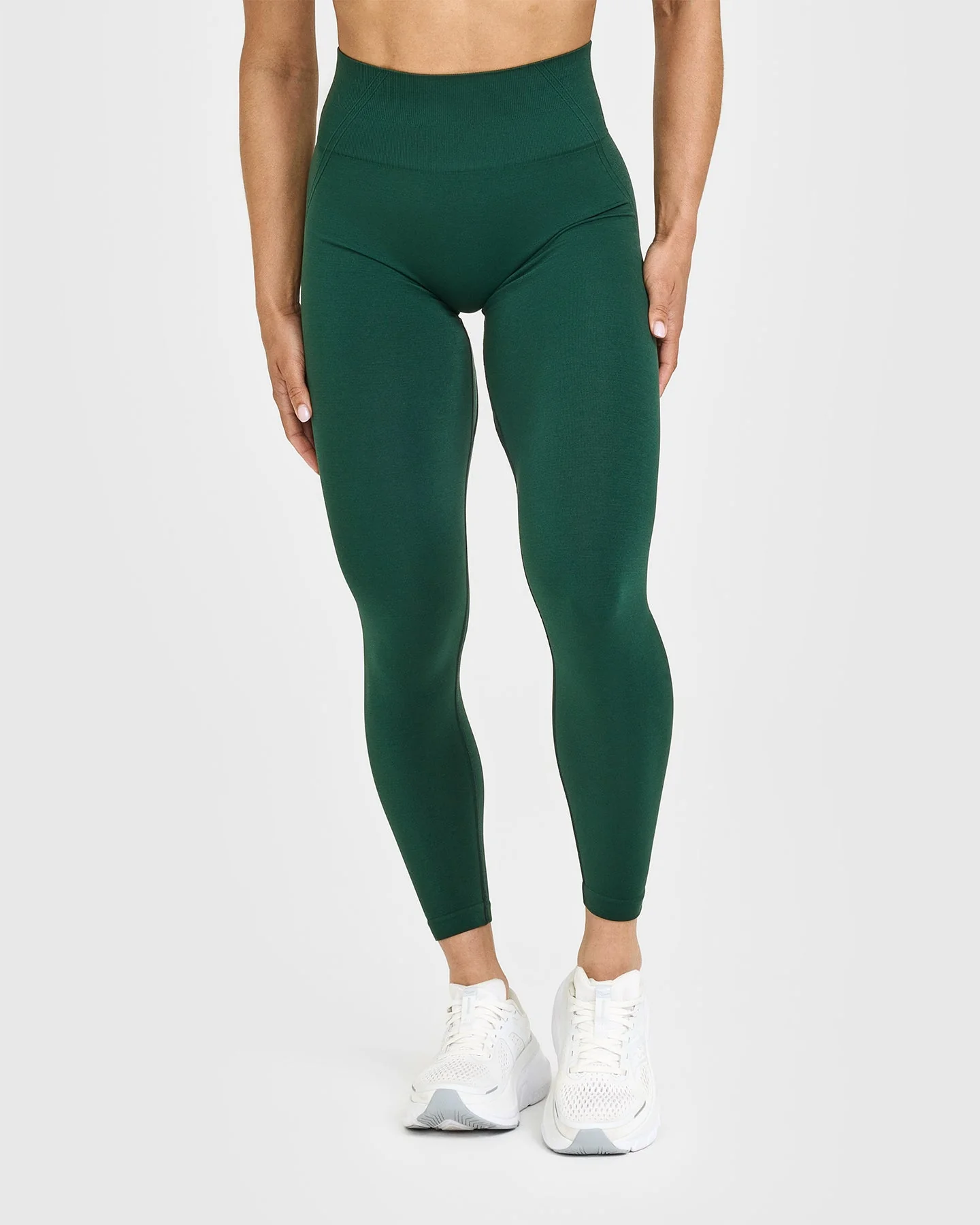 EffortlessLift™ Seamless Leggings with White Logo | Racing Green - Image 2