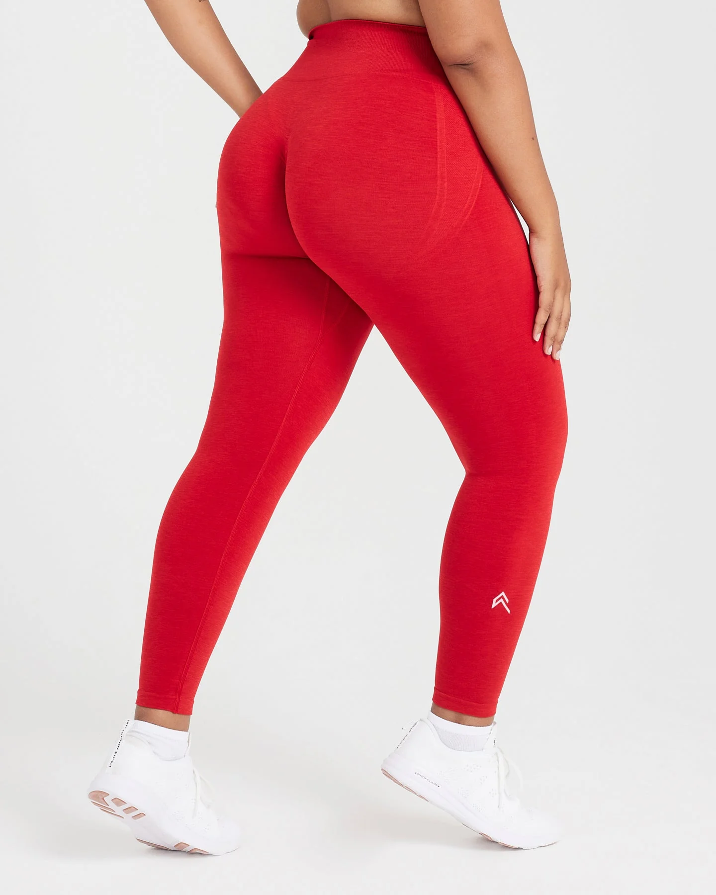 EffortlessLift™ Seamless Leggings with White Logo | Spicy Red - Image 2