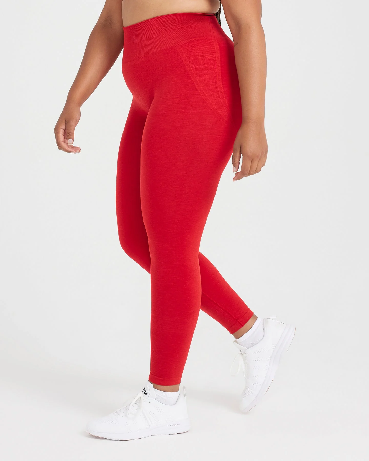 EffortlessLift™ Seamless Leggings with White Logo | Spicy Red - Image 3