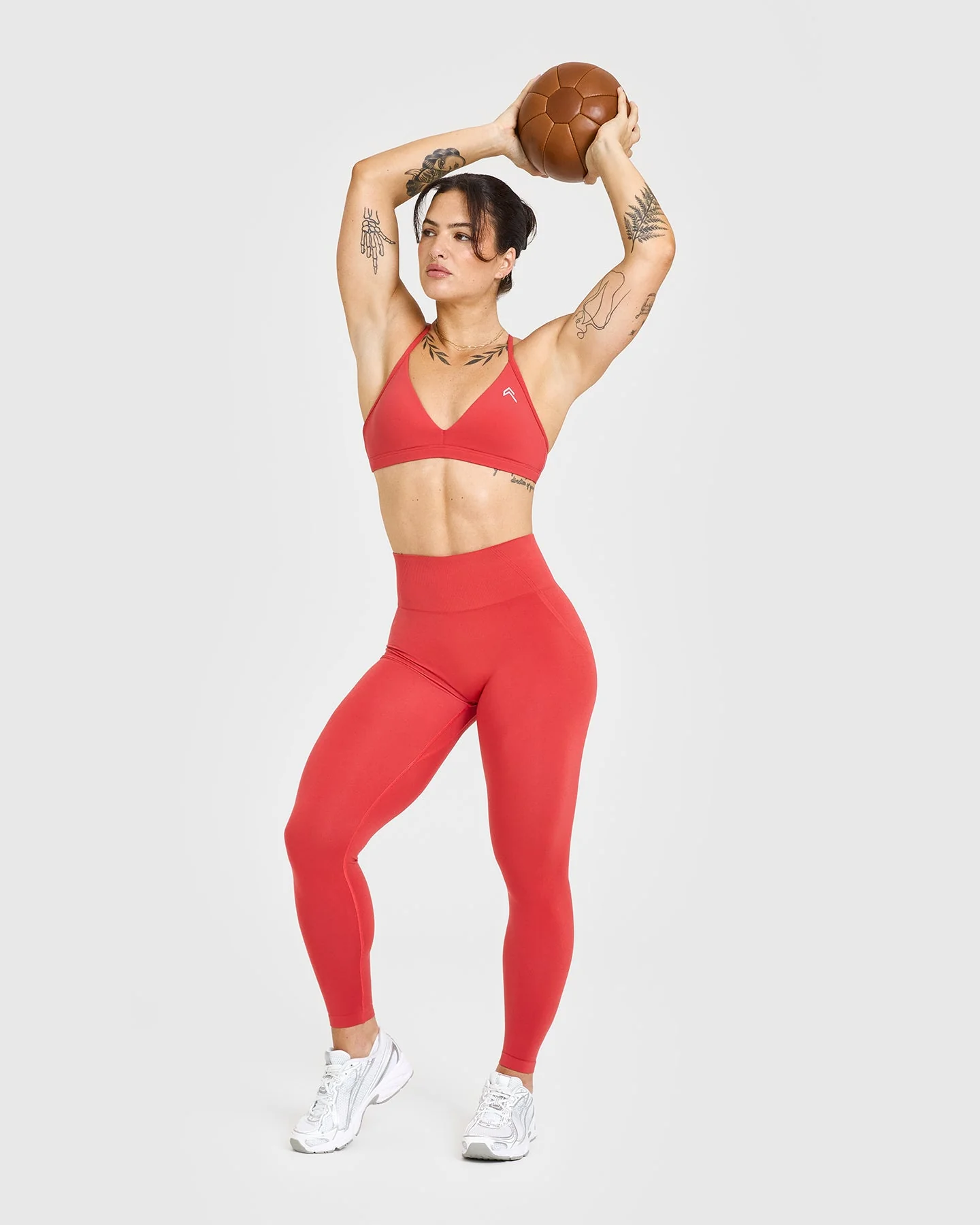 EffortlessLift™ Seamless Leggings with White Logo | Sweet Red - Image 3