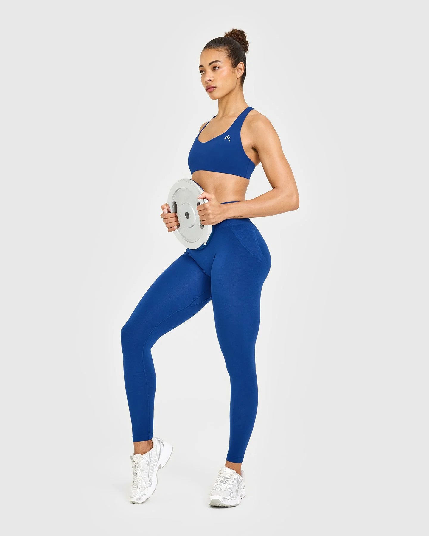 EffortlessLift™ Seamless Leggings with White Logo | Vintage Navy - Image 3