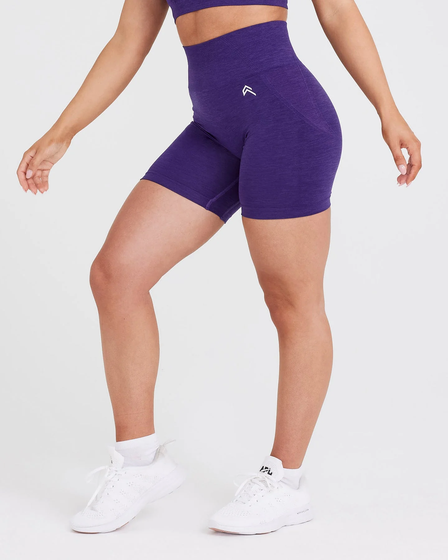 EffortlessLift™ Seamless Shorts with White Logo | Amethyst - Image 3
