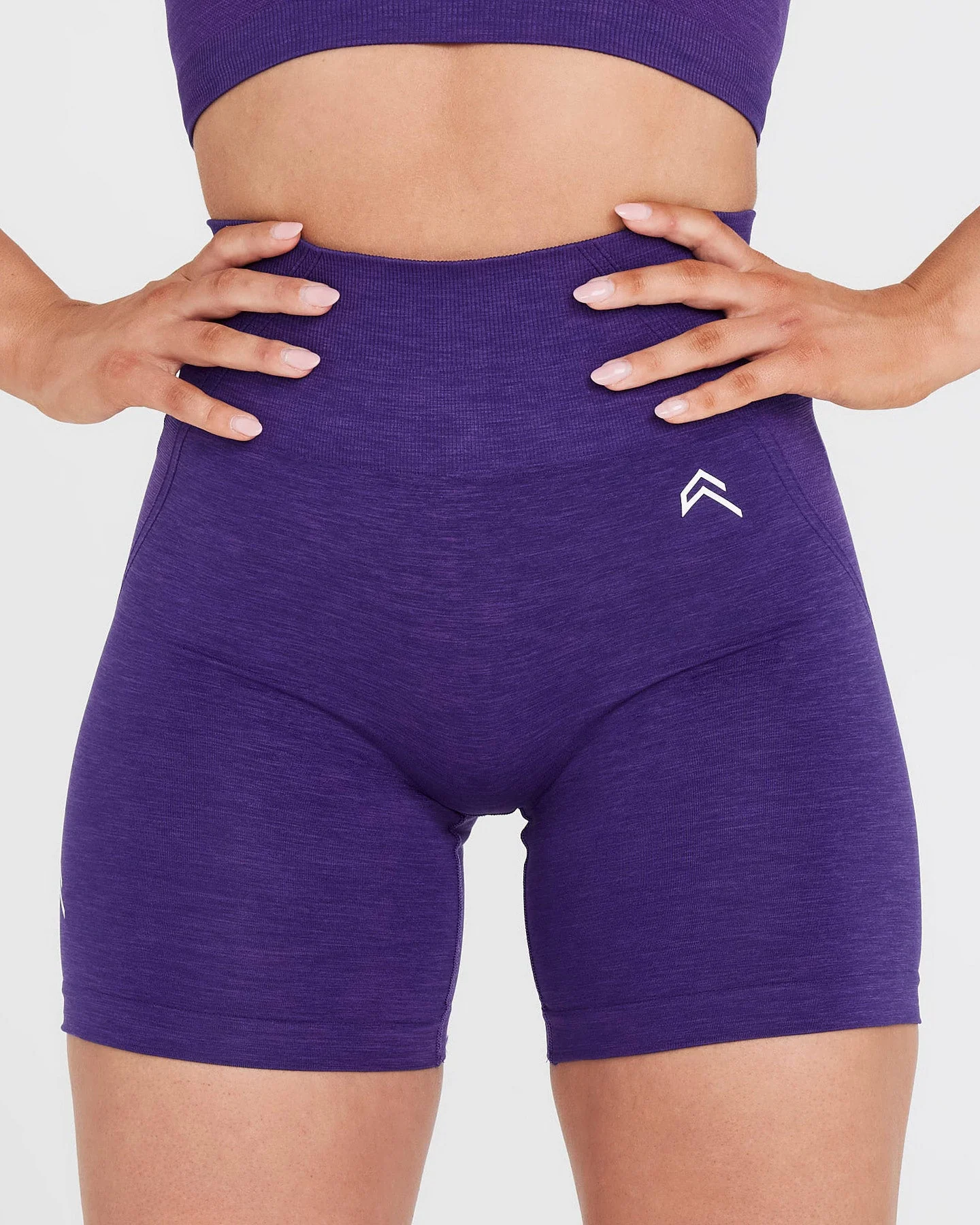 EffortlessLift™ Seamless Shorts with White Logo | Amethyst - Image 4