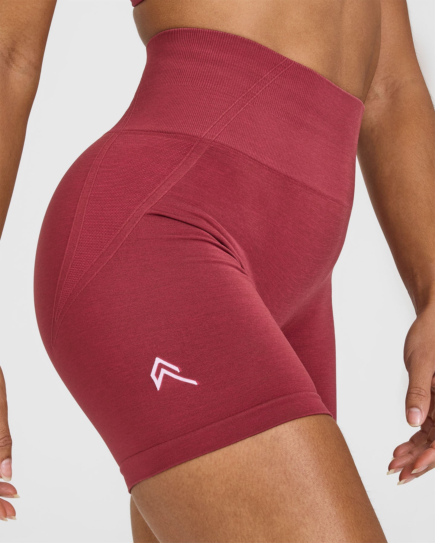 EffortlessLift™ Seamless Shorts with White Logo | Burnt Cherry - Image 4