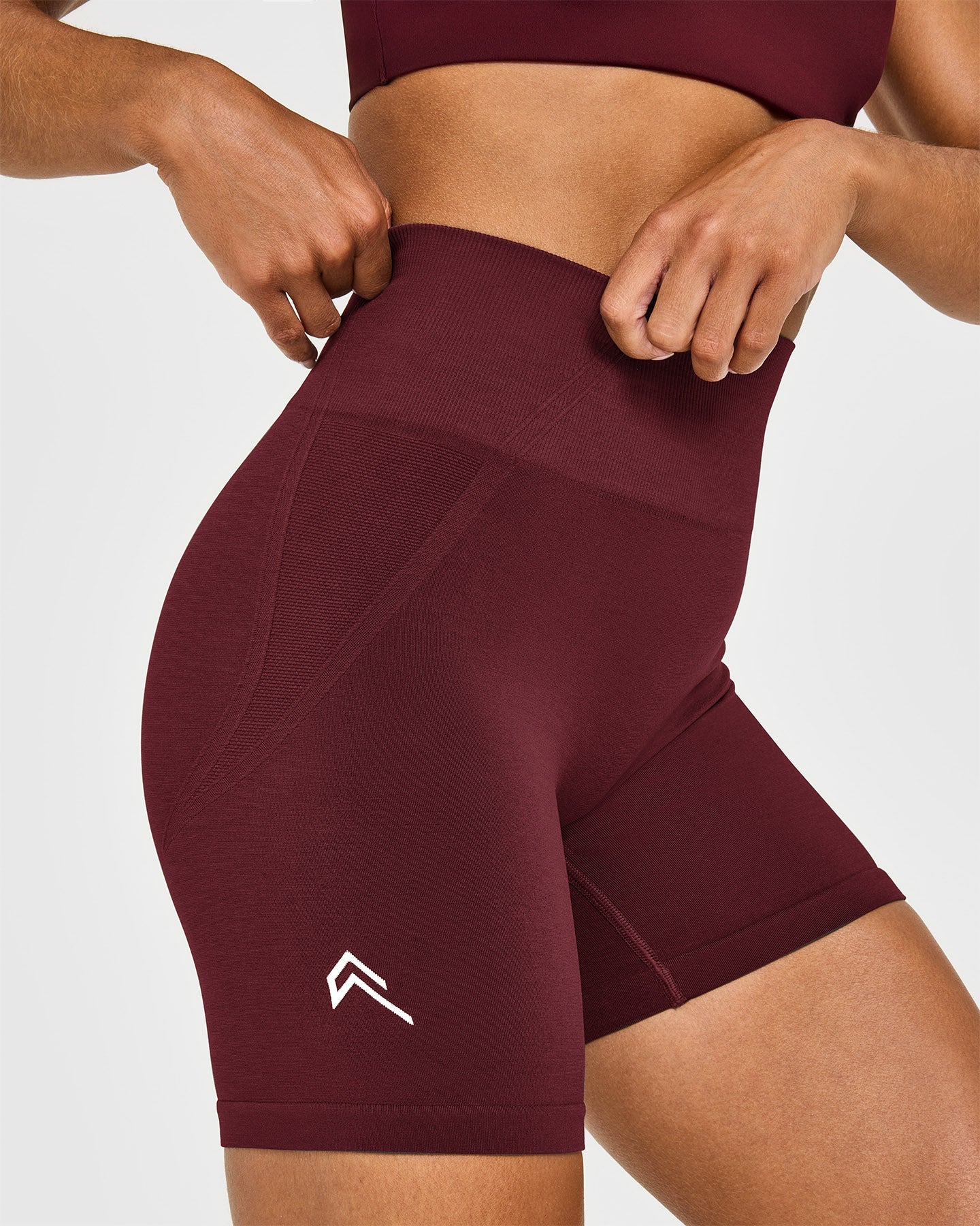 EffortlessLift™ Seamless Shorts with White Logo | Rosewood - Image 5
