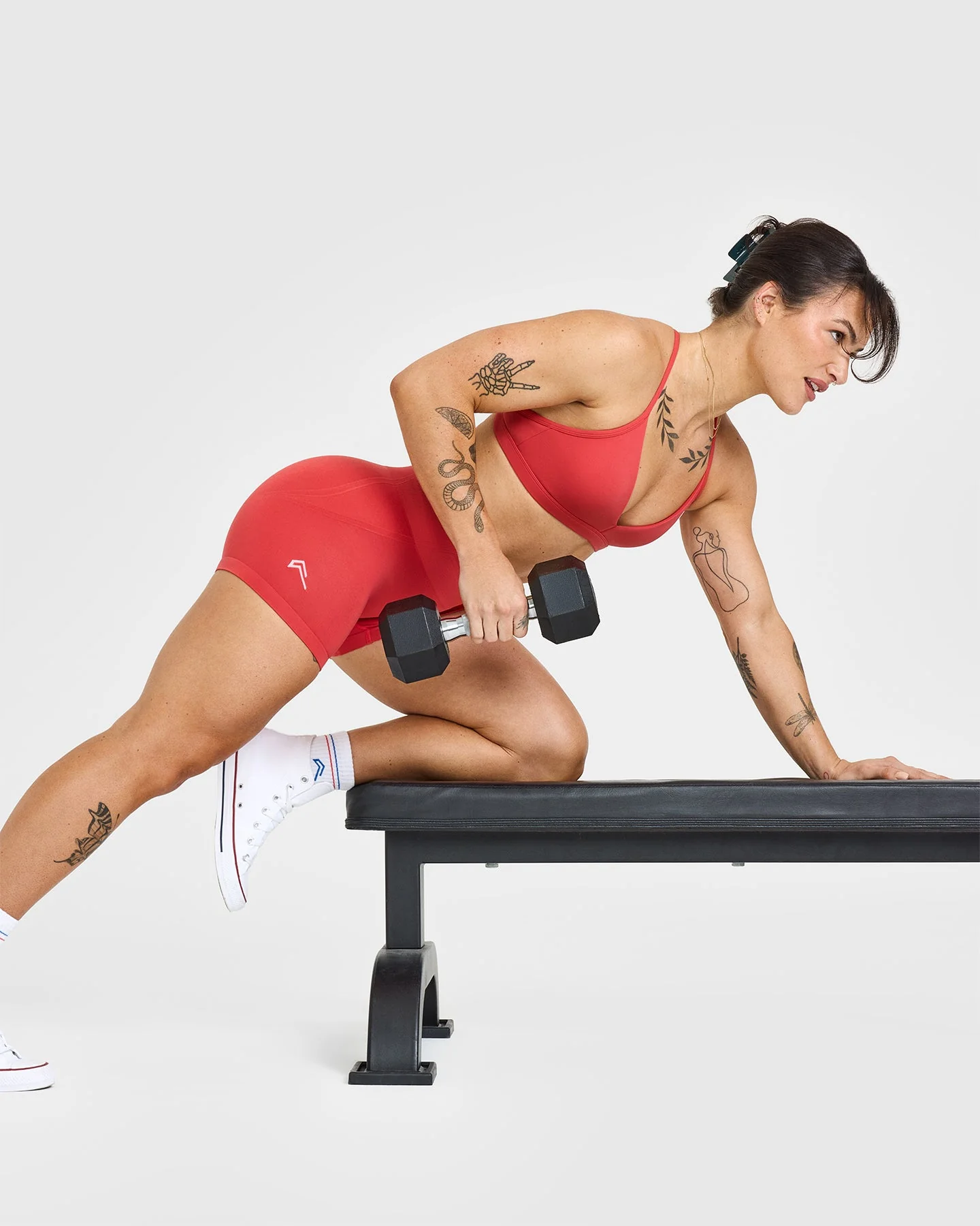 EffortlessLift™ Seamless Shorts with White Logo | Sweet Red - Image 6