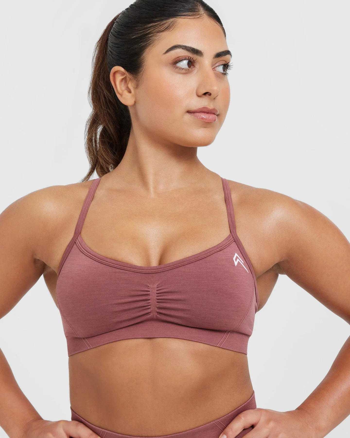 EffortlessLift™ Strappy Bralette with White Logo | Berry - Image 4