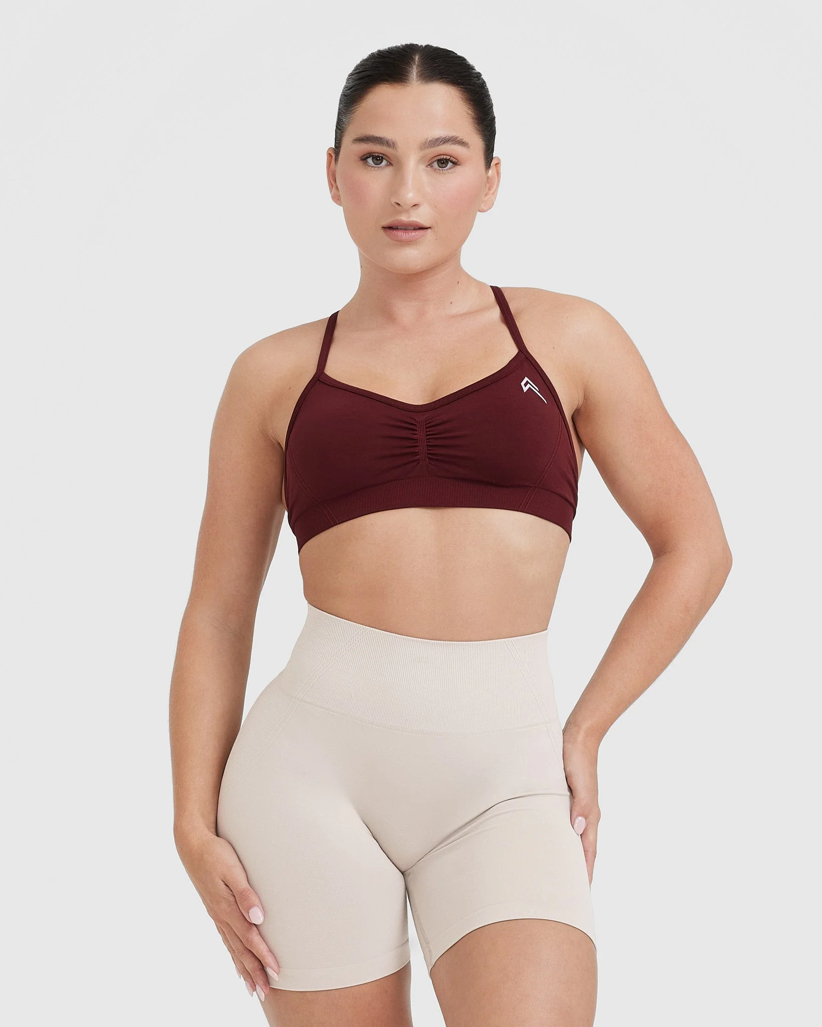 EffortlessLift™ Strappy Bralette with White Logo | Rosewood