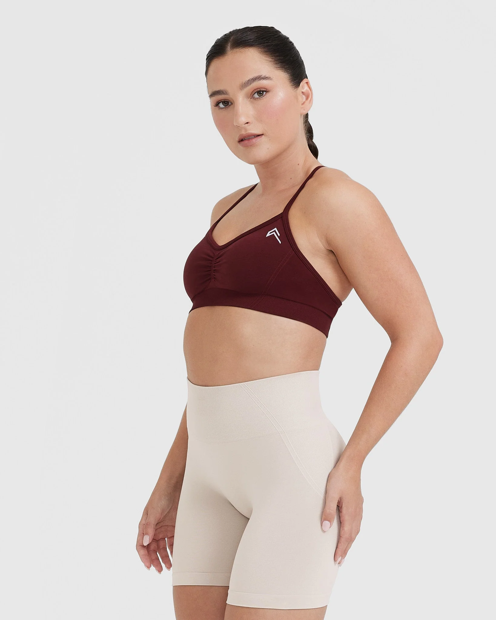 EffortlessLift™ Strappy Bralette with White Logo | Rosewood - Image 3