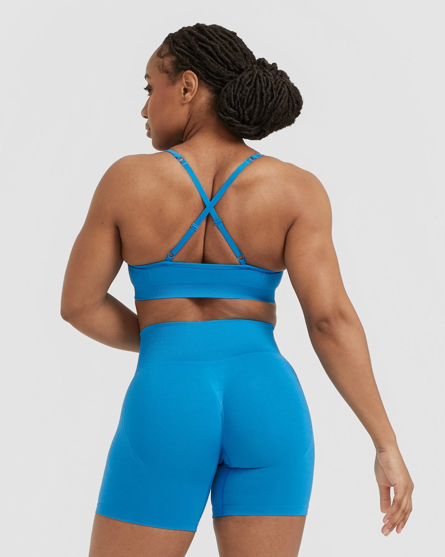 EffortlessLift™ Strappy Bralette with White Logo | Tropical Blue - Image 2