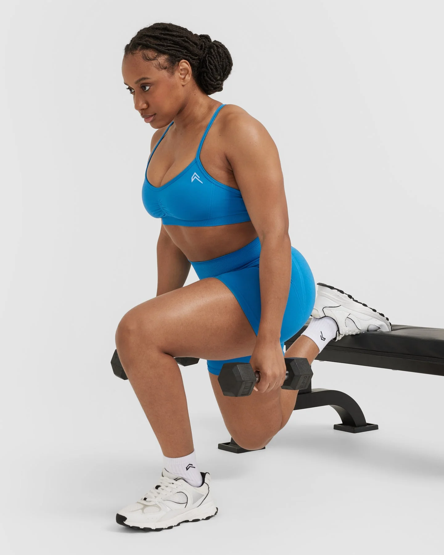 EffortlessLift™ Strappy Bralette with White Logo | Tropical Blue - Image 6