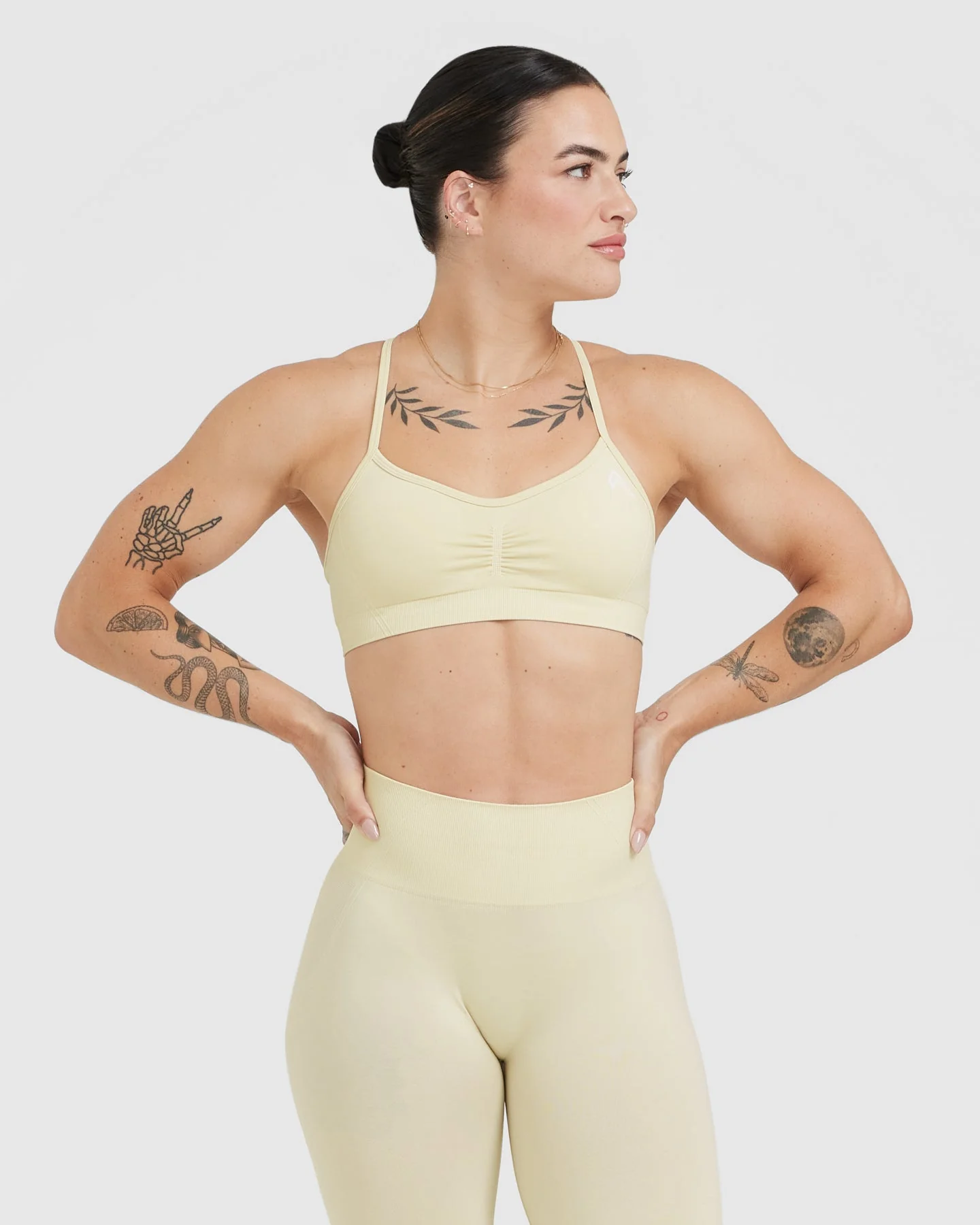 EffortlessLift™ Strappy Bralette with White Logo | Vanilla