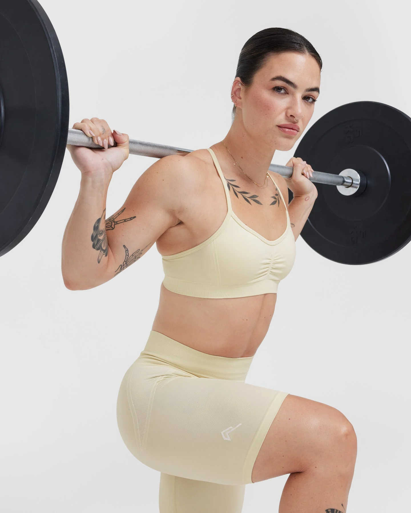 EffortlessLift™ Strappy Bralette with White Logo | Vanilla - Image 3