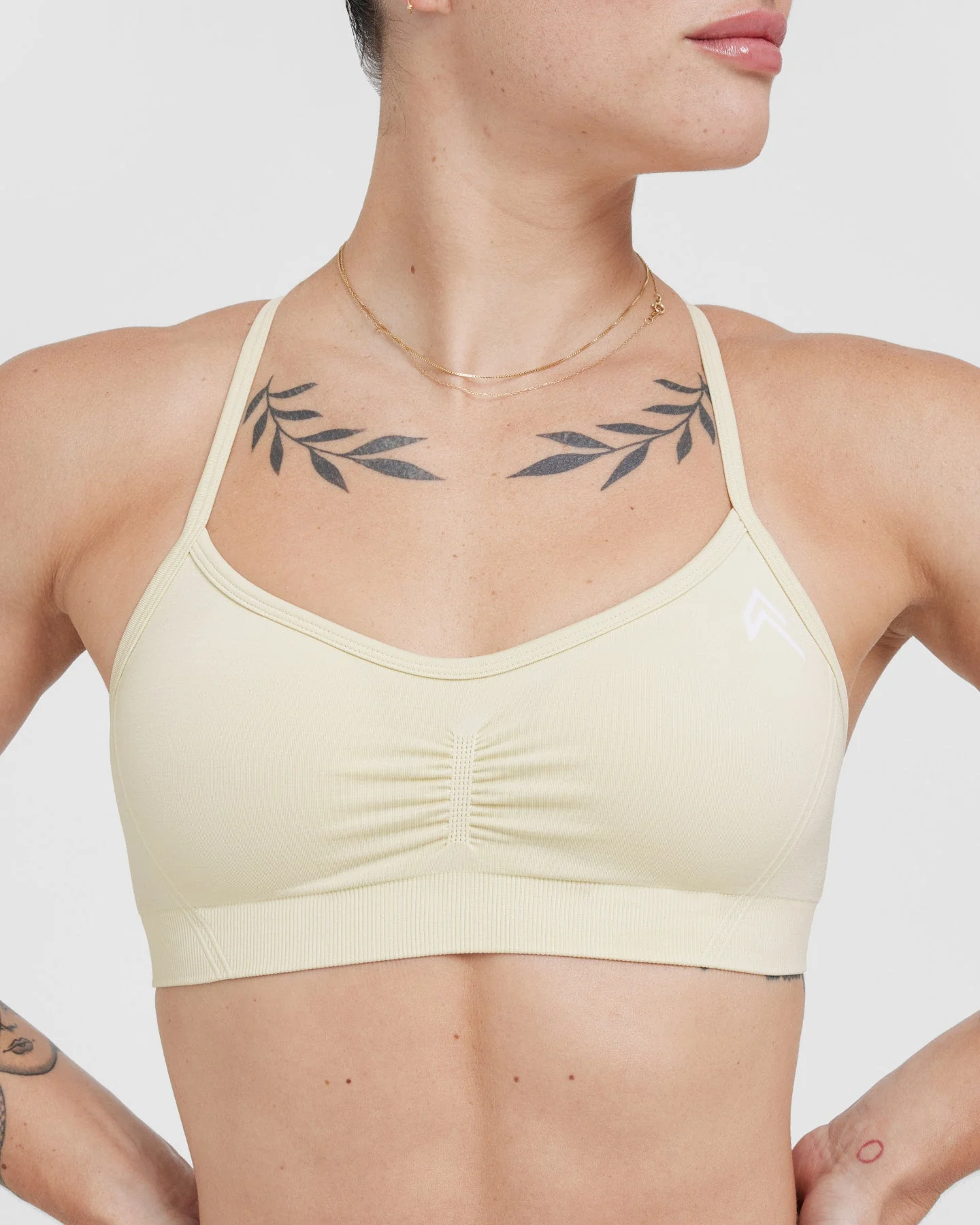EffortlessLift™ Strappy Bralette with White Logo | Vanilla - Image 4