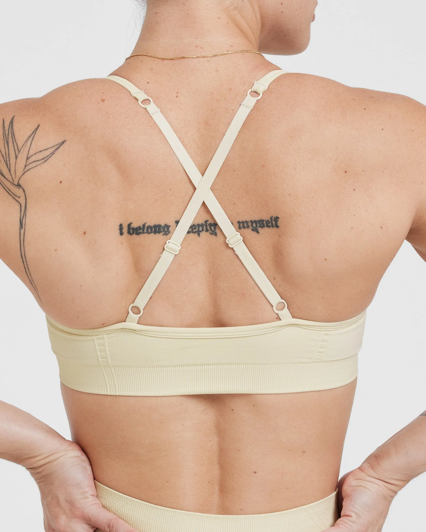 EffortlessLift™ Strappy Bralette with White Logo | Vanilla - Image 5