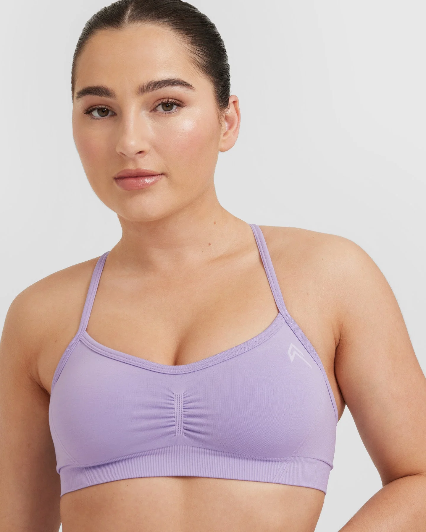EffortlessLift™ Strappy Bralette with White Logo | Wisteria Purple - Image 4